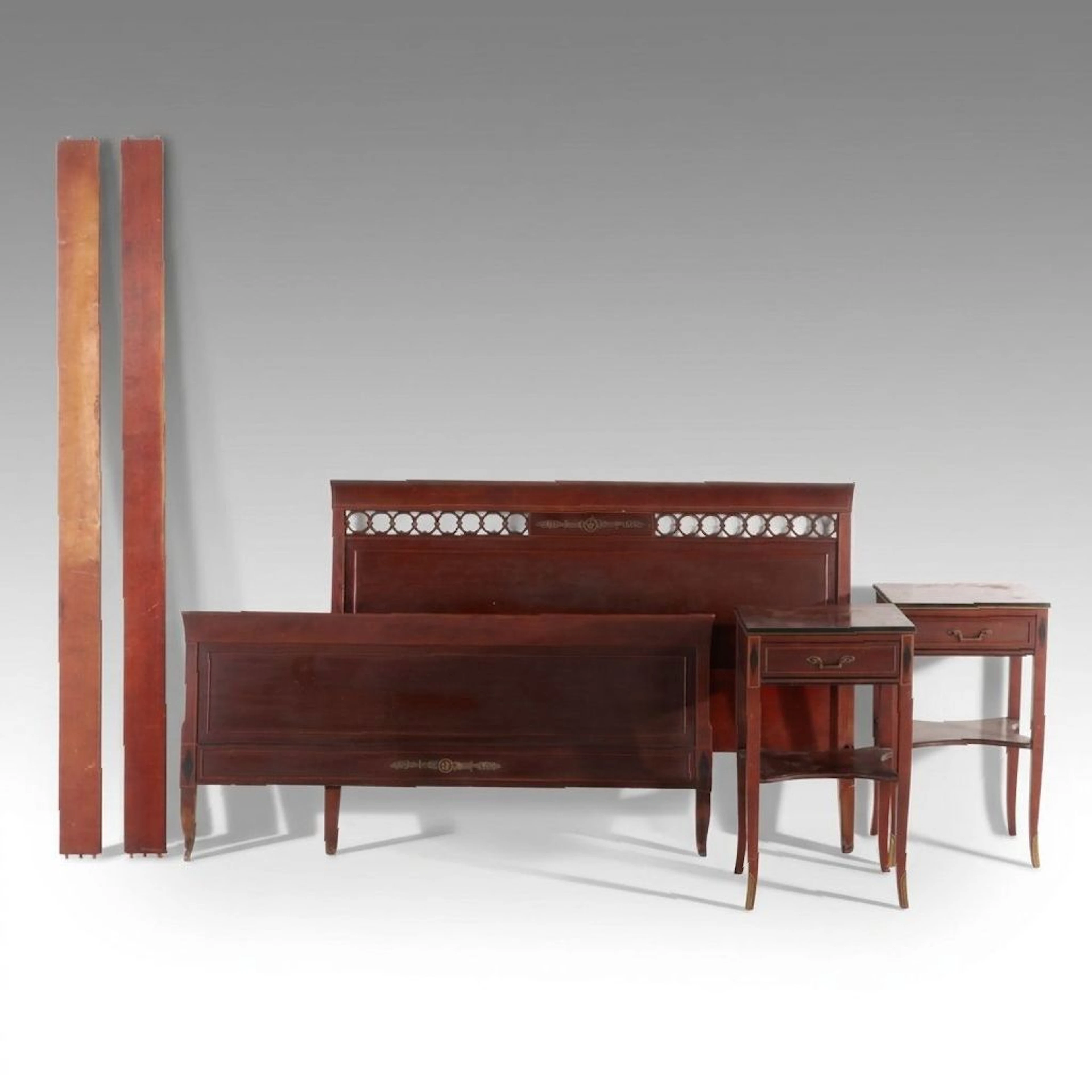 Rway Louis Philippe Style Mahogany Bed Frame and Night Stands