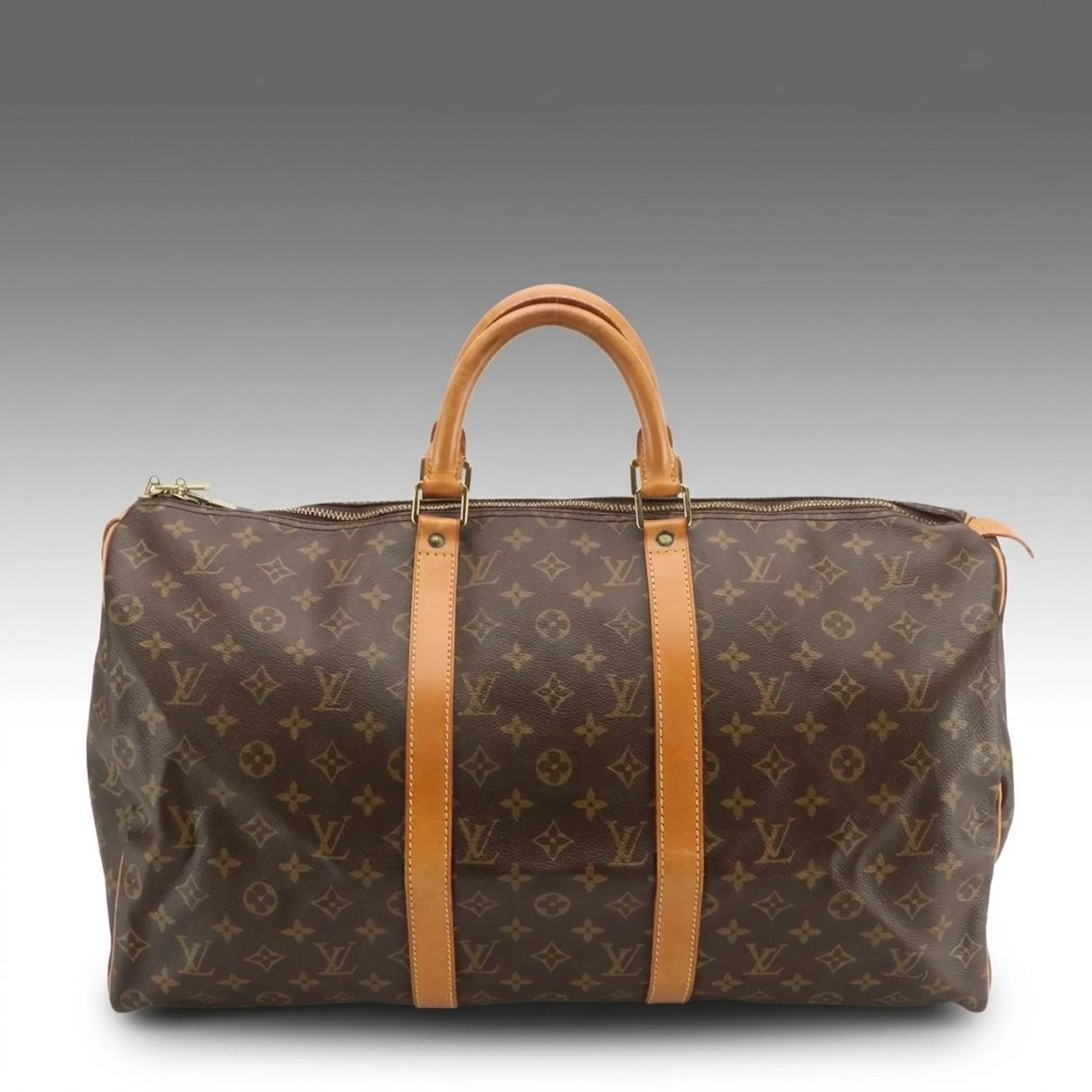 Louis Vuitton Keepall 50 Duffle Bag in Monogram Canvas and Vachetta Leather