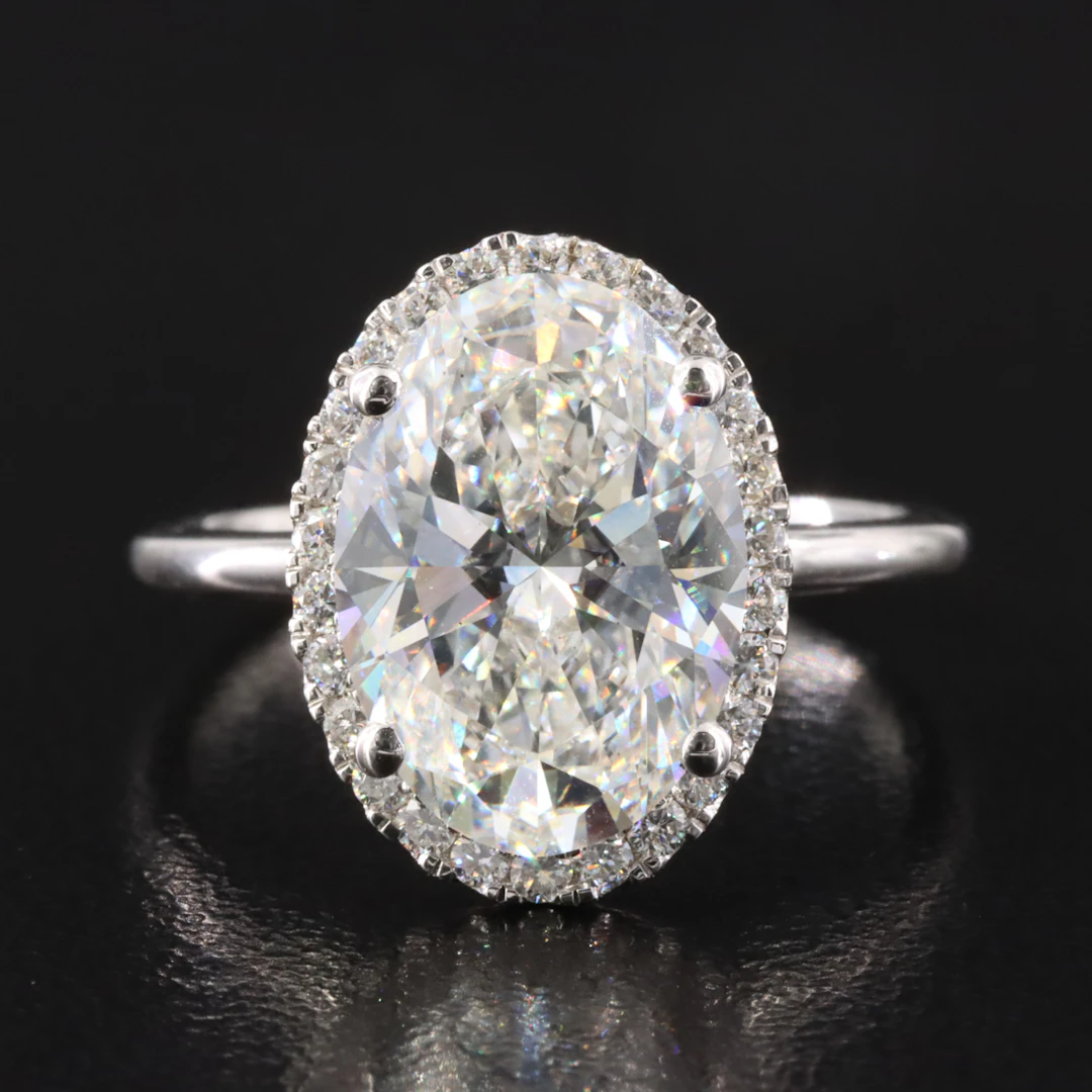 14K 4.30 CTW Lab Grown Diamond Ring with IGI Report