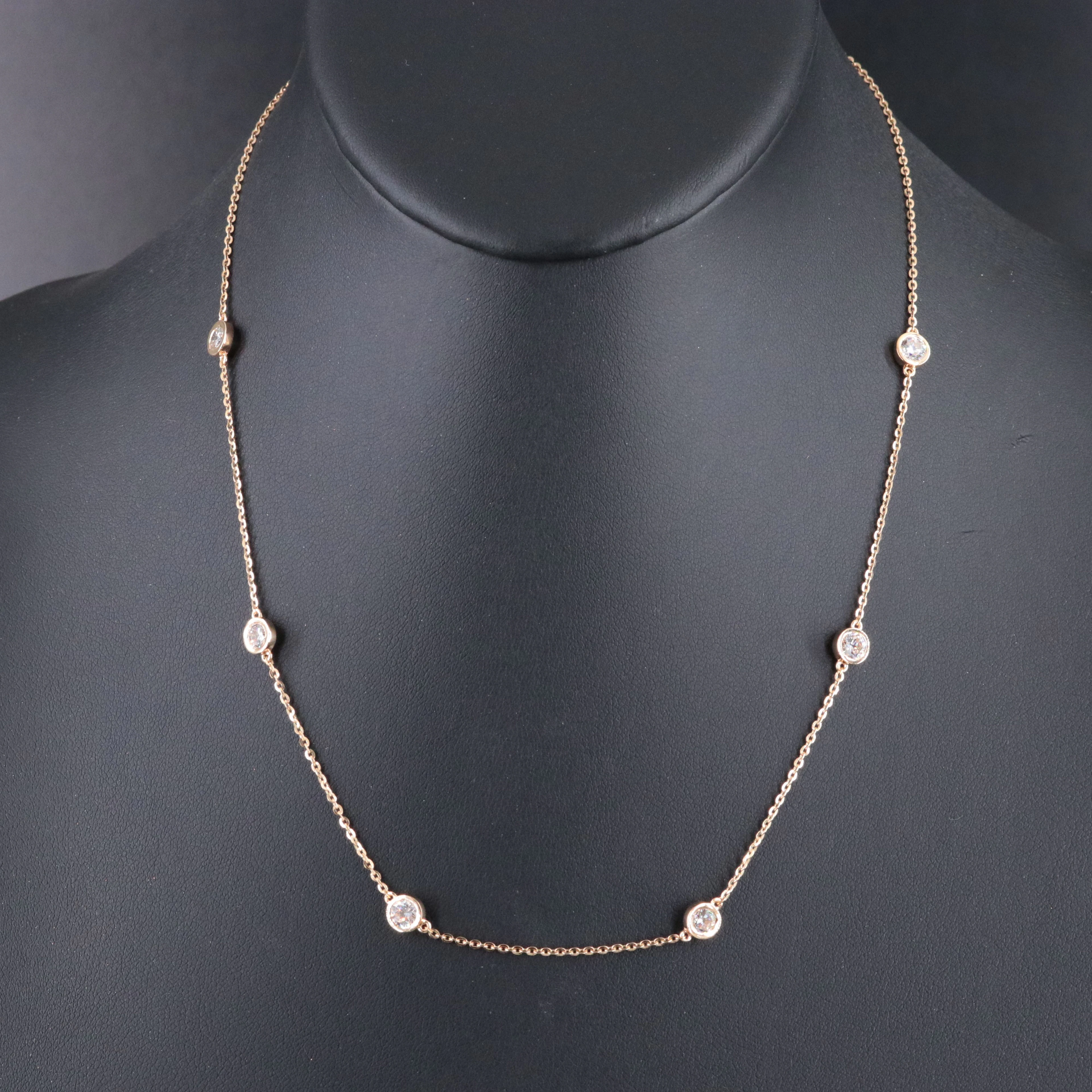 18K 1.83 CTW Internally Flawless Diamond Station Necklace with GIA Reports