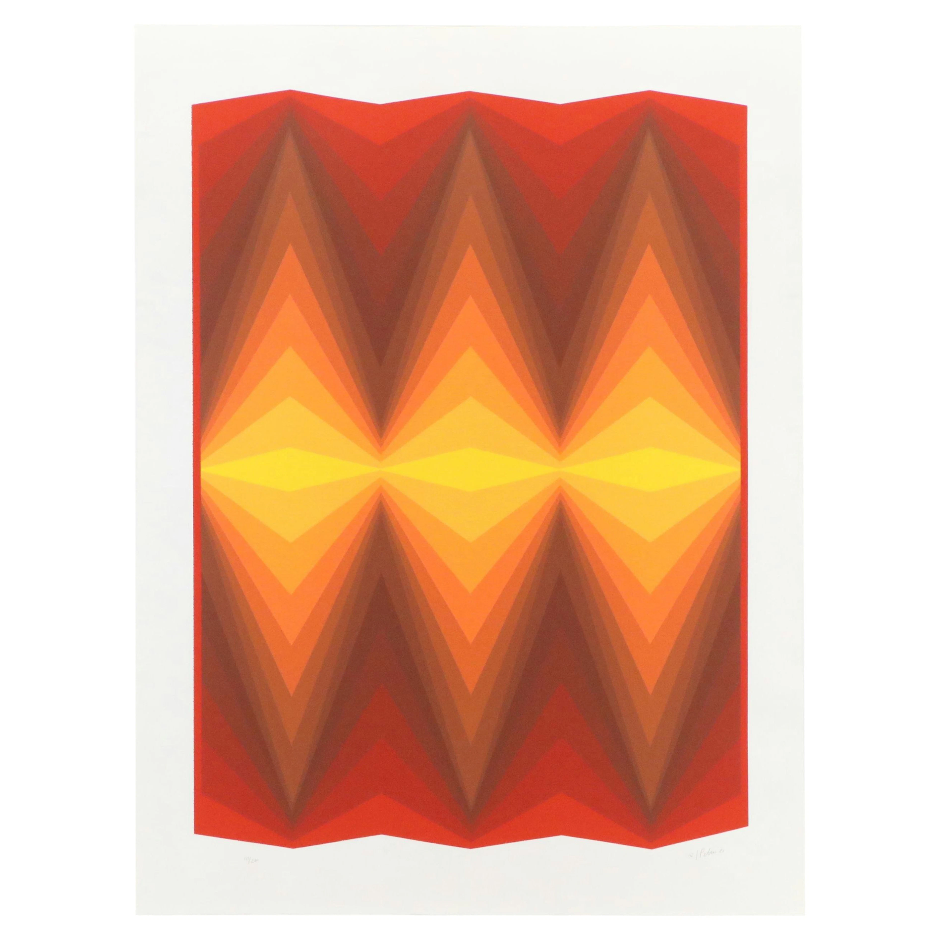Jürgen Peters Op Art Serigraph, 1980