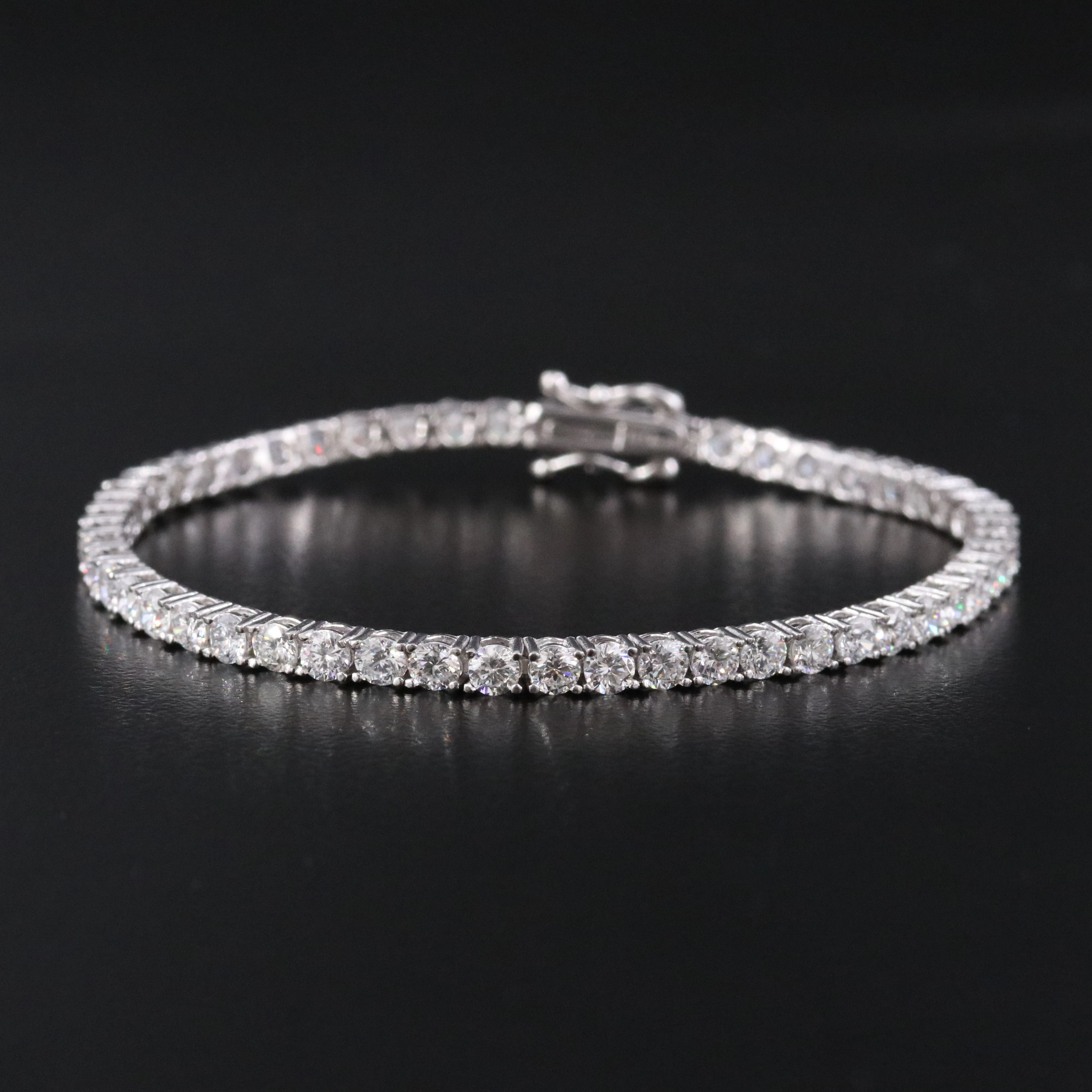 Sterling 4.68 CTW Lab Grown Diamond Line Bracelet