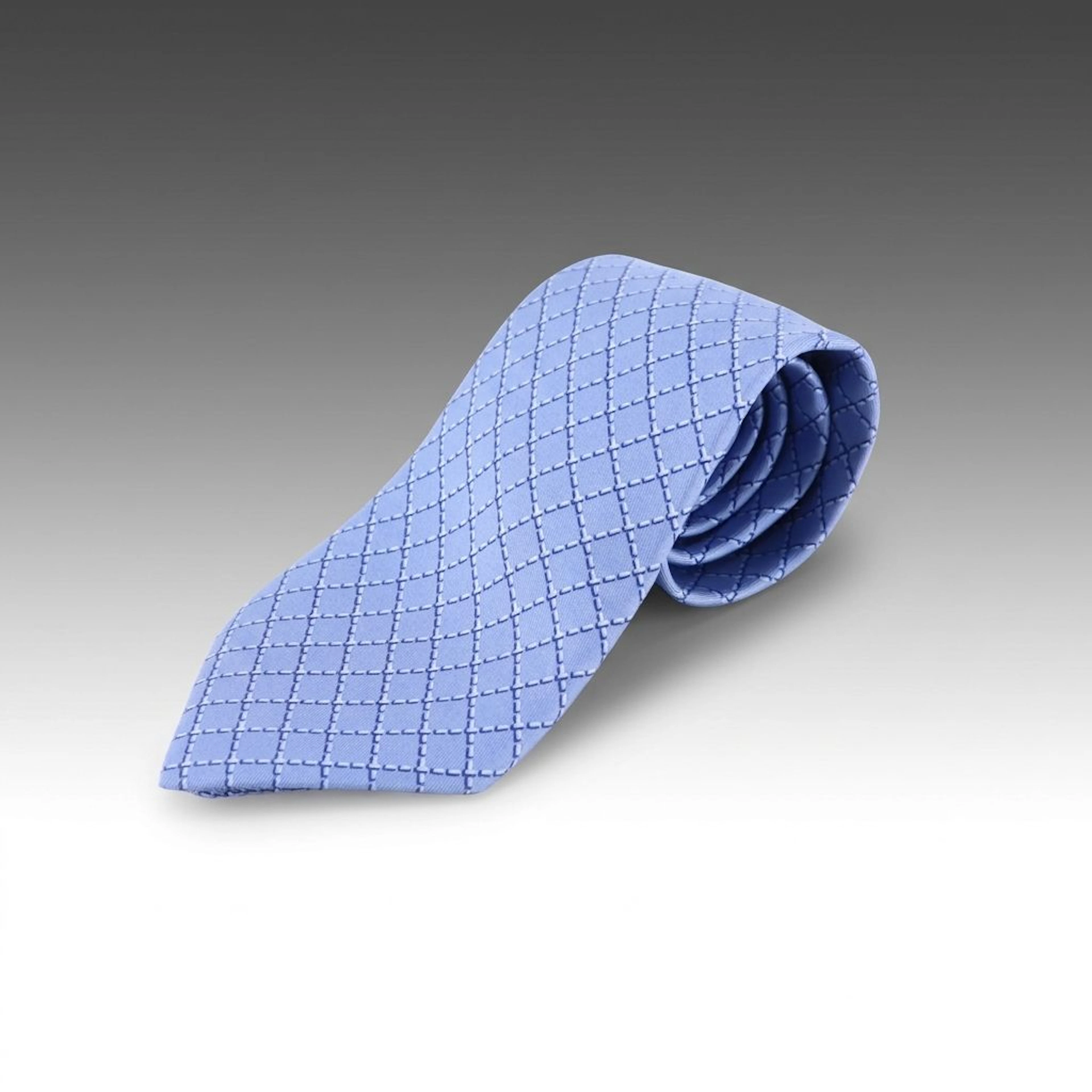 Hermès Geometric Stitch Pattern Necktie in Silk Twill