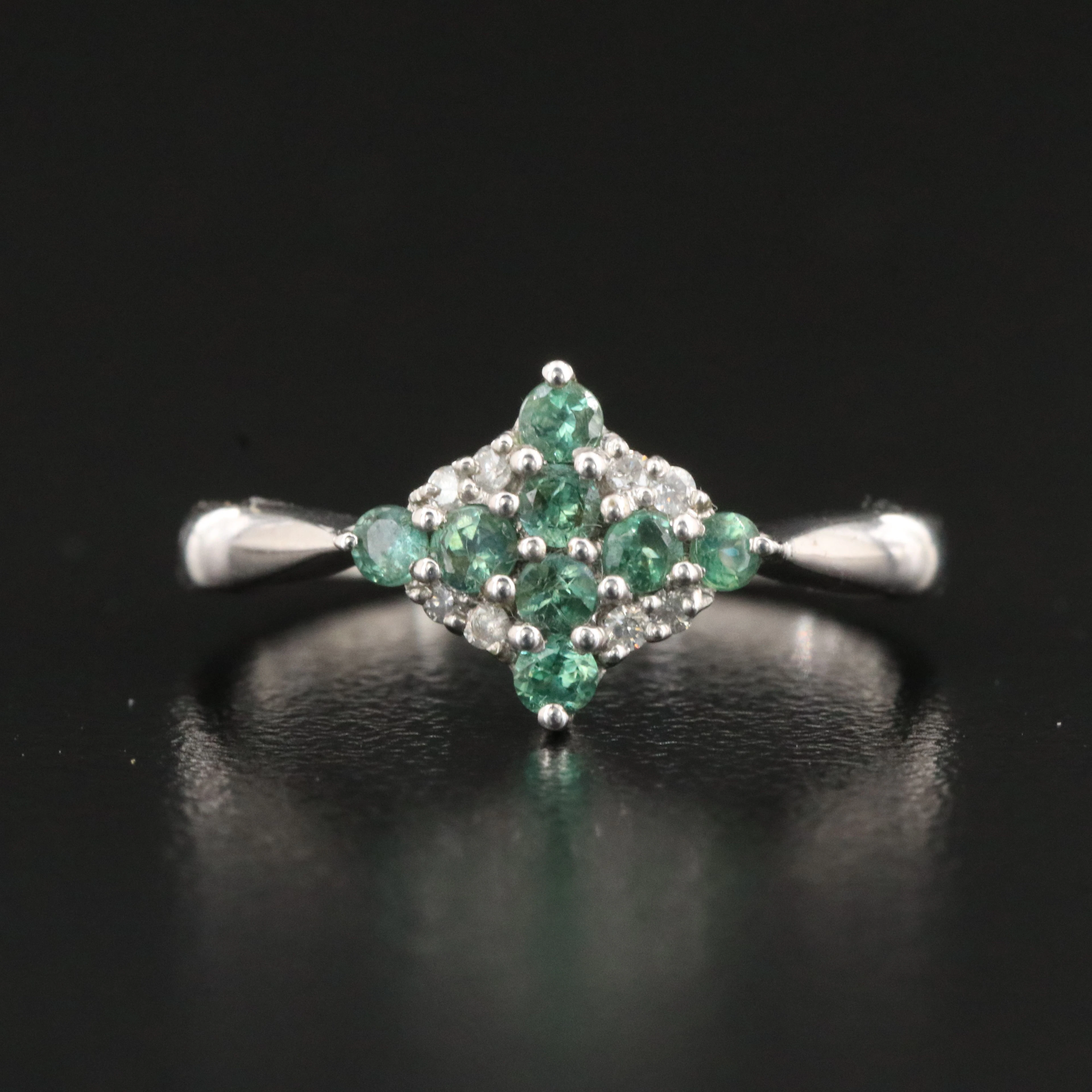 Sterling Alexandrite and Diamond Ring