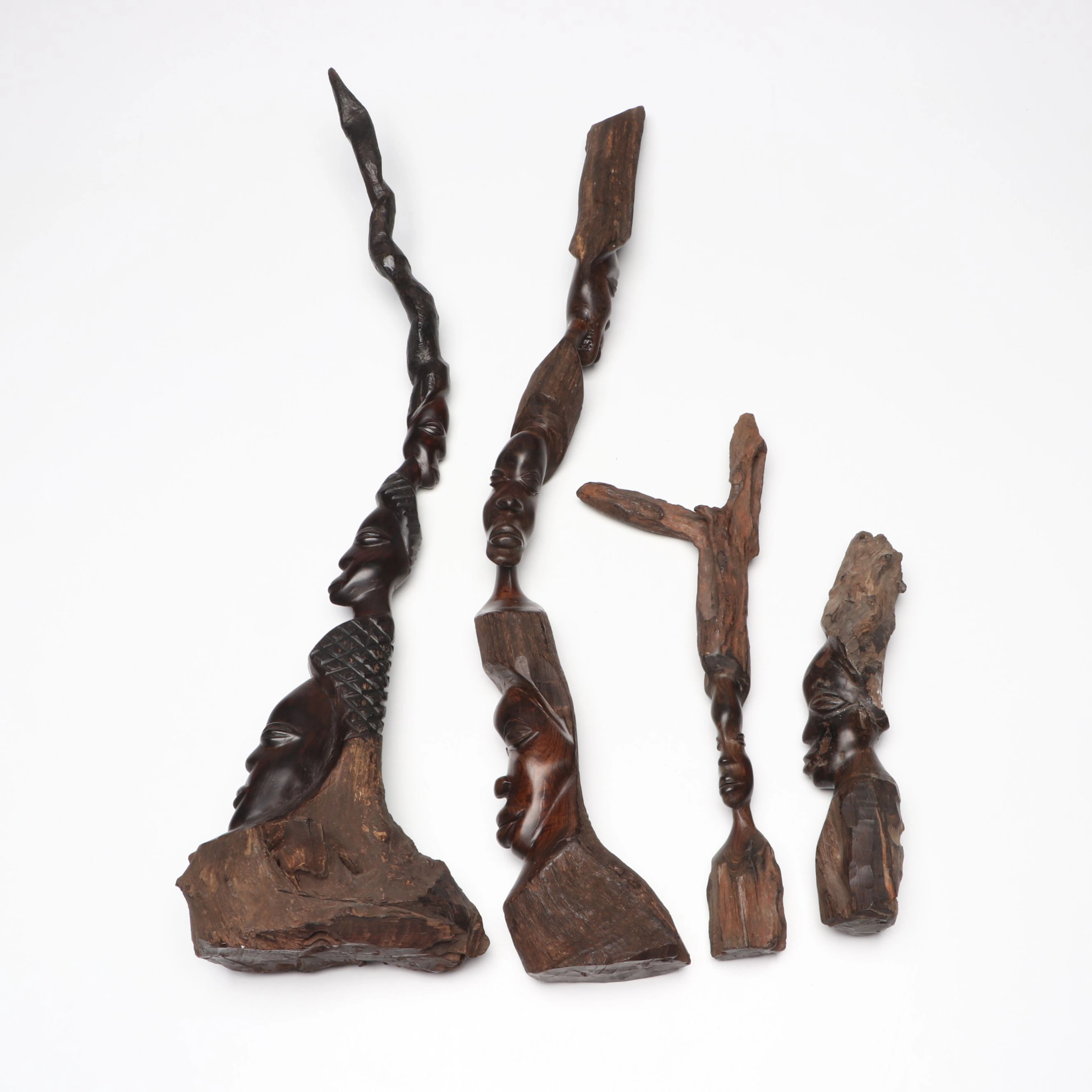 Southern African Makonde Hand-Carved Abstract Figures