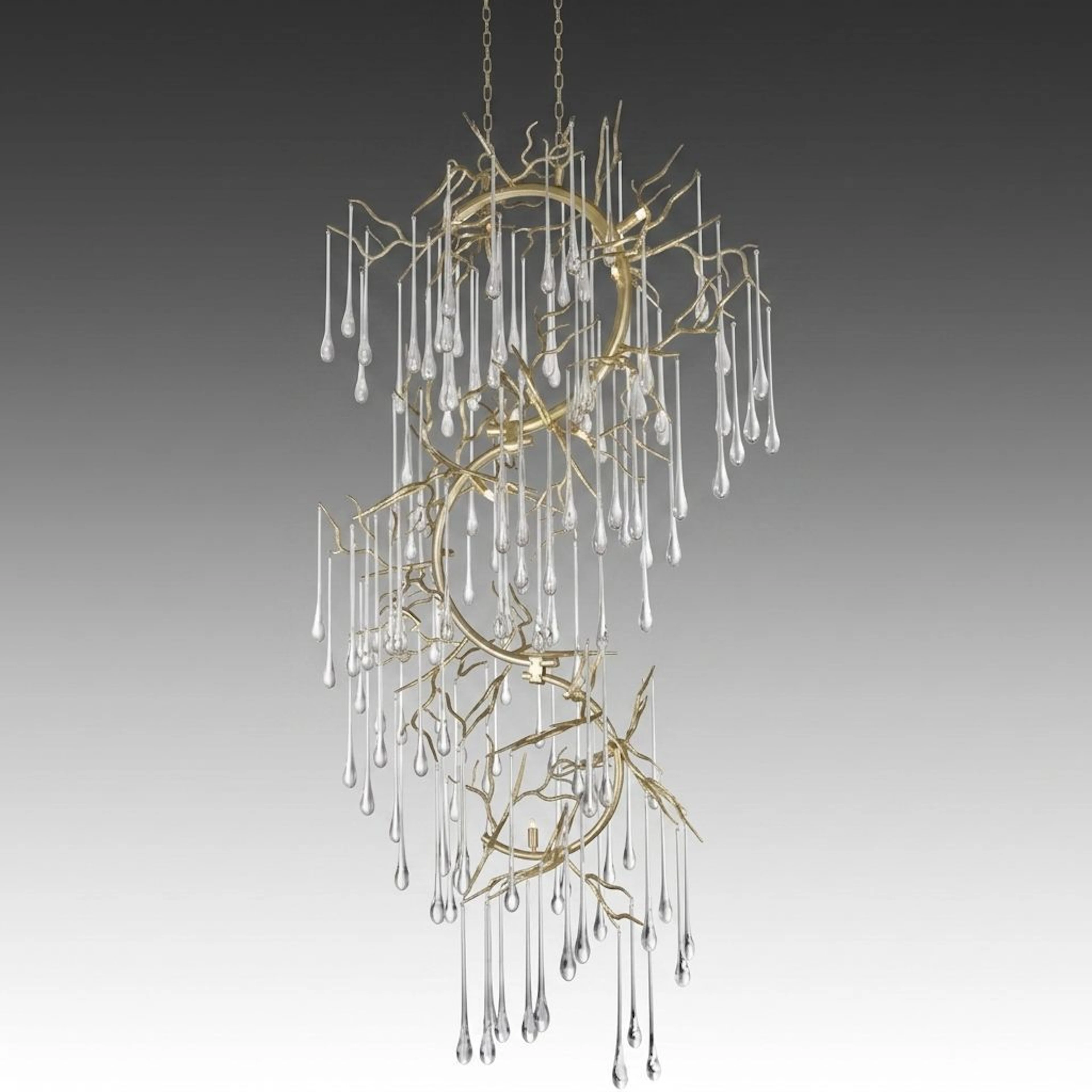 "Anita" 12 Light 18 Inch Gold Leaf Down Chandelier Ceiling Light