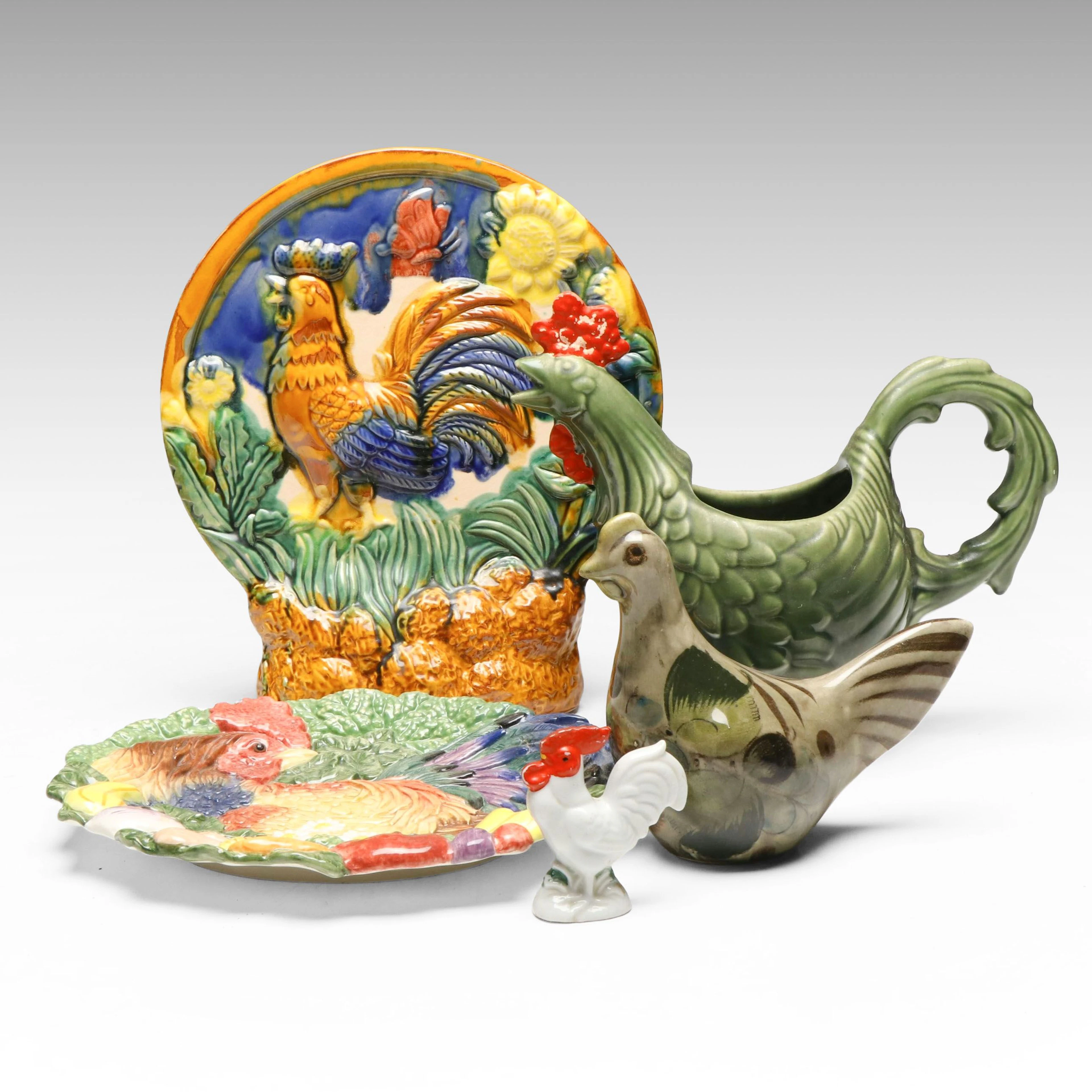 Fitz & Floyd "Coq Du Village" Canape Plate with Other Ceramic Décor