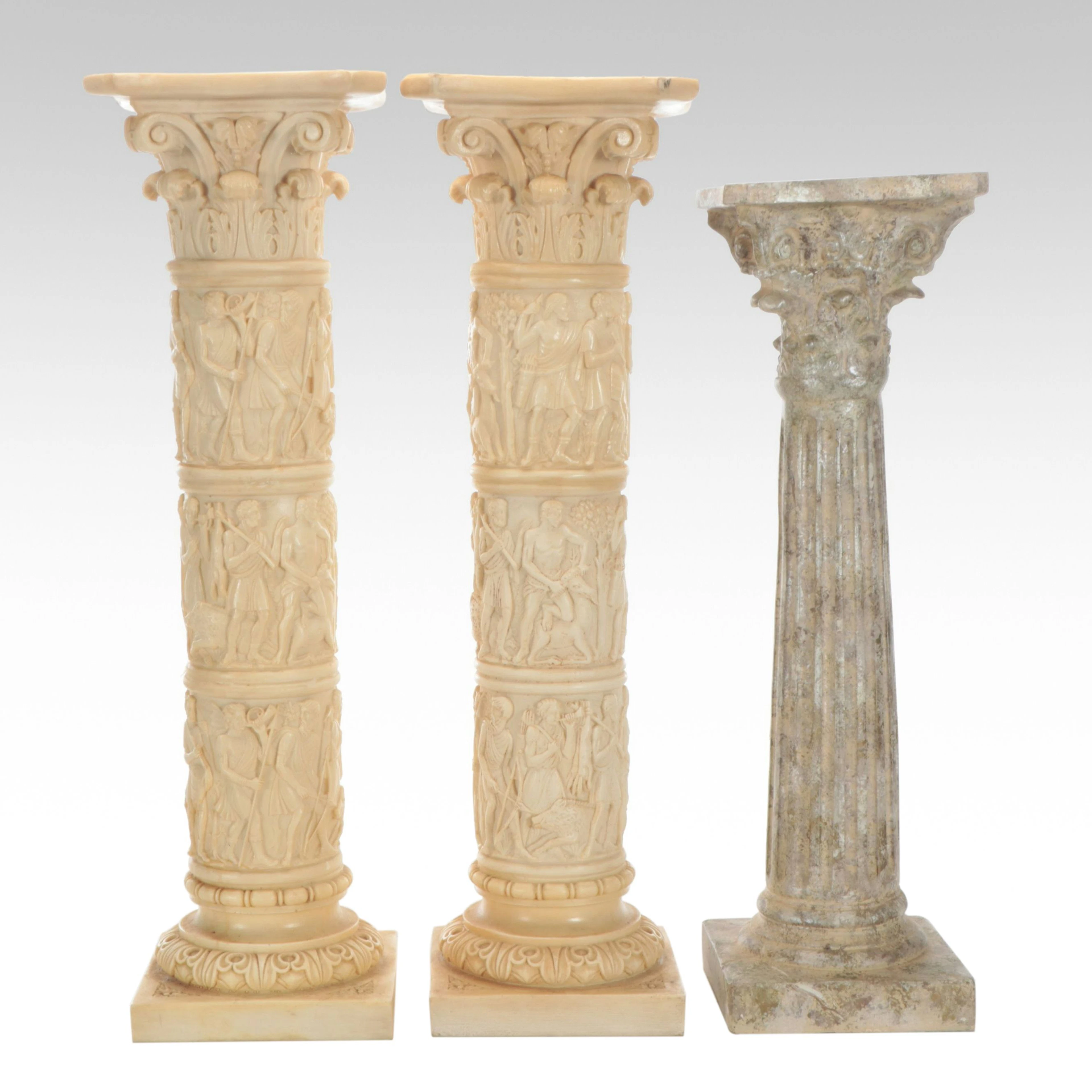 Greco-Roman Style Cast Composite Columns, Late 20th Century