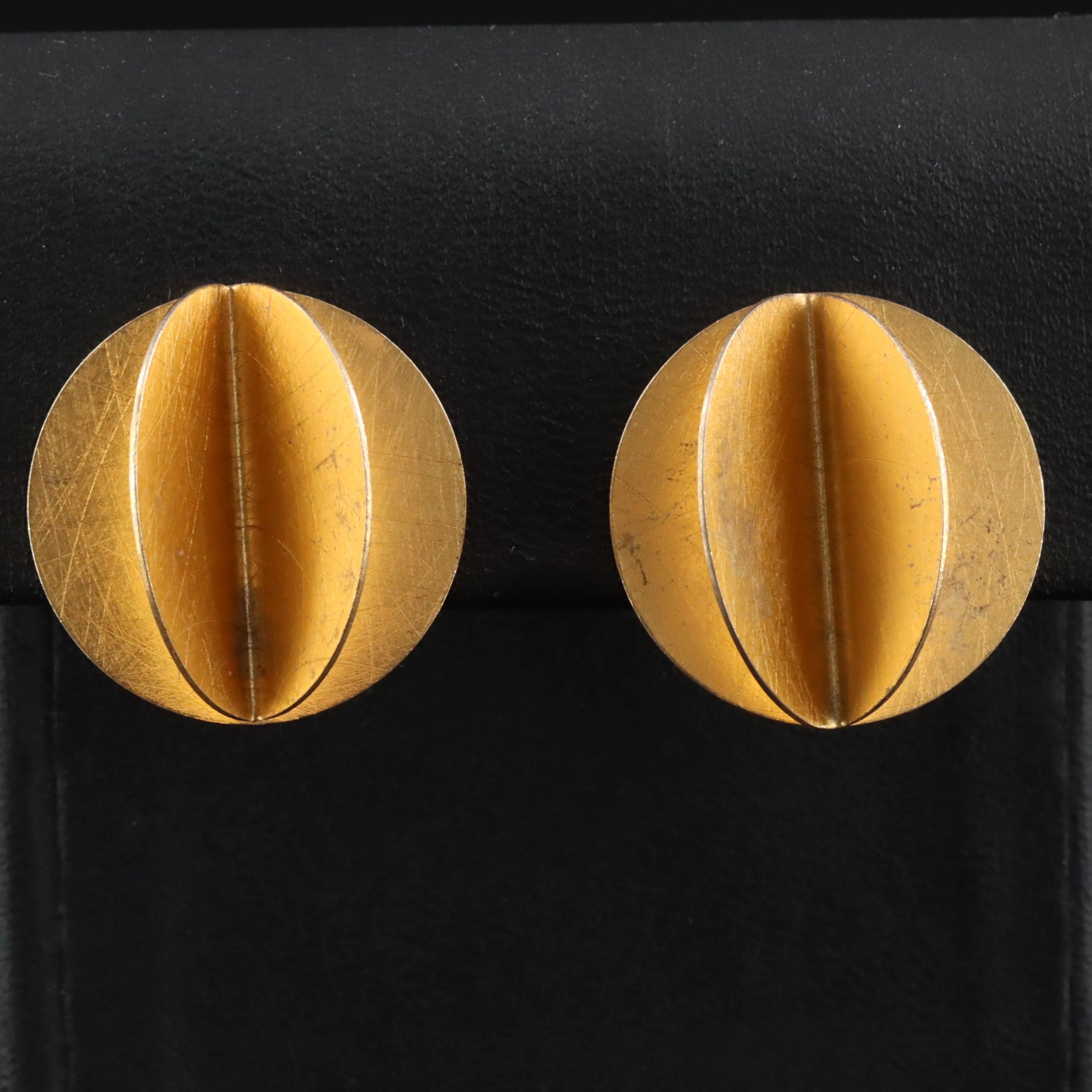 Modernist Sterling Fluted Earrings