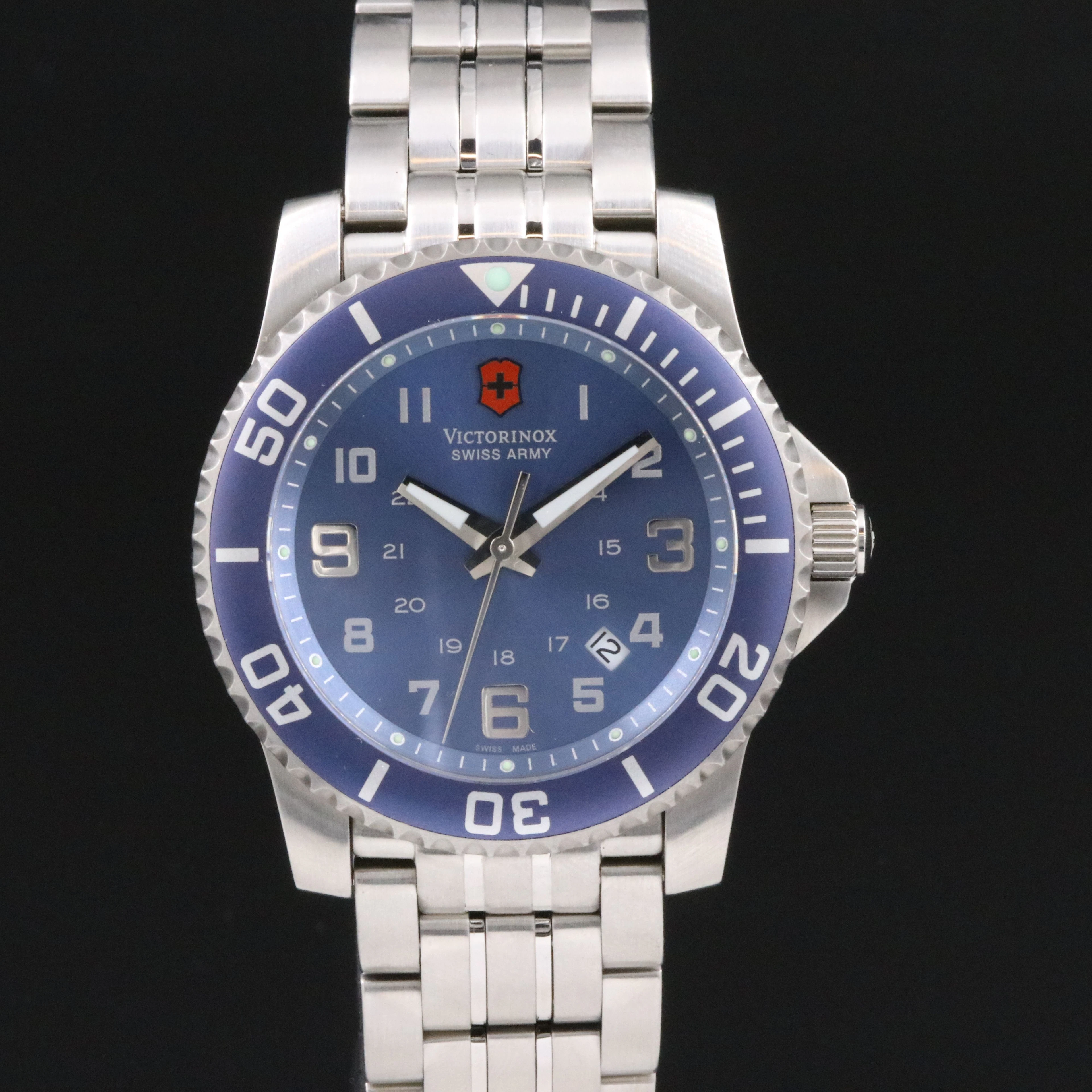 Swiss Army By Victorinox Stainless Steel Blue Dial Quartz Watch