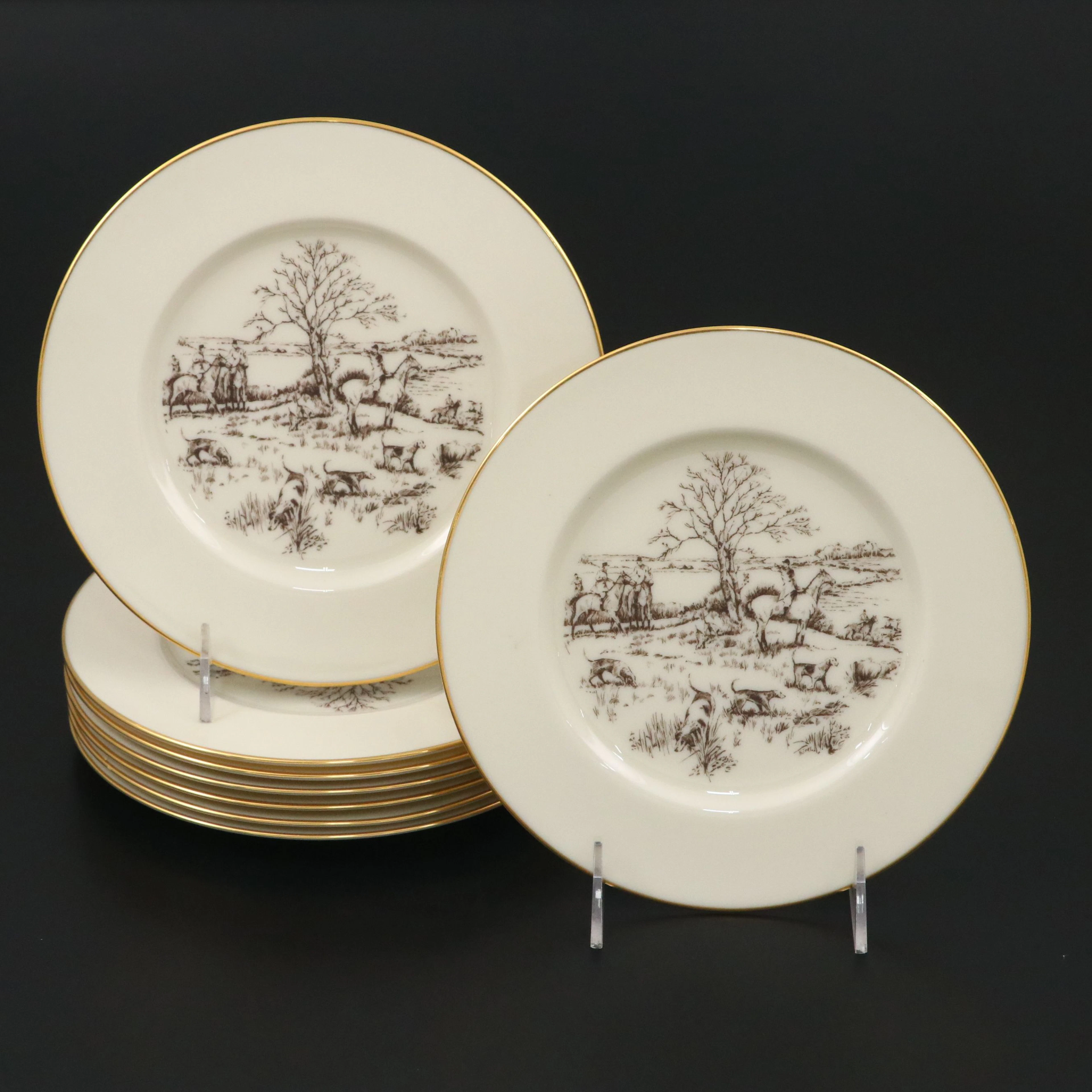 Lenox Porcelain Hunt Themed Plates