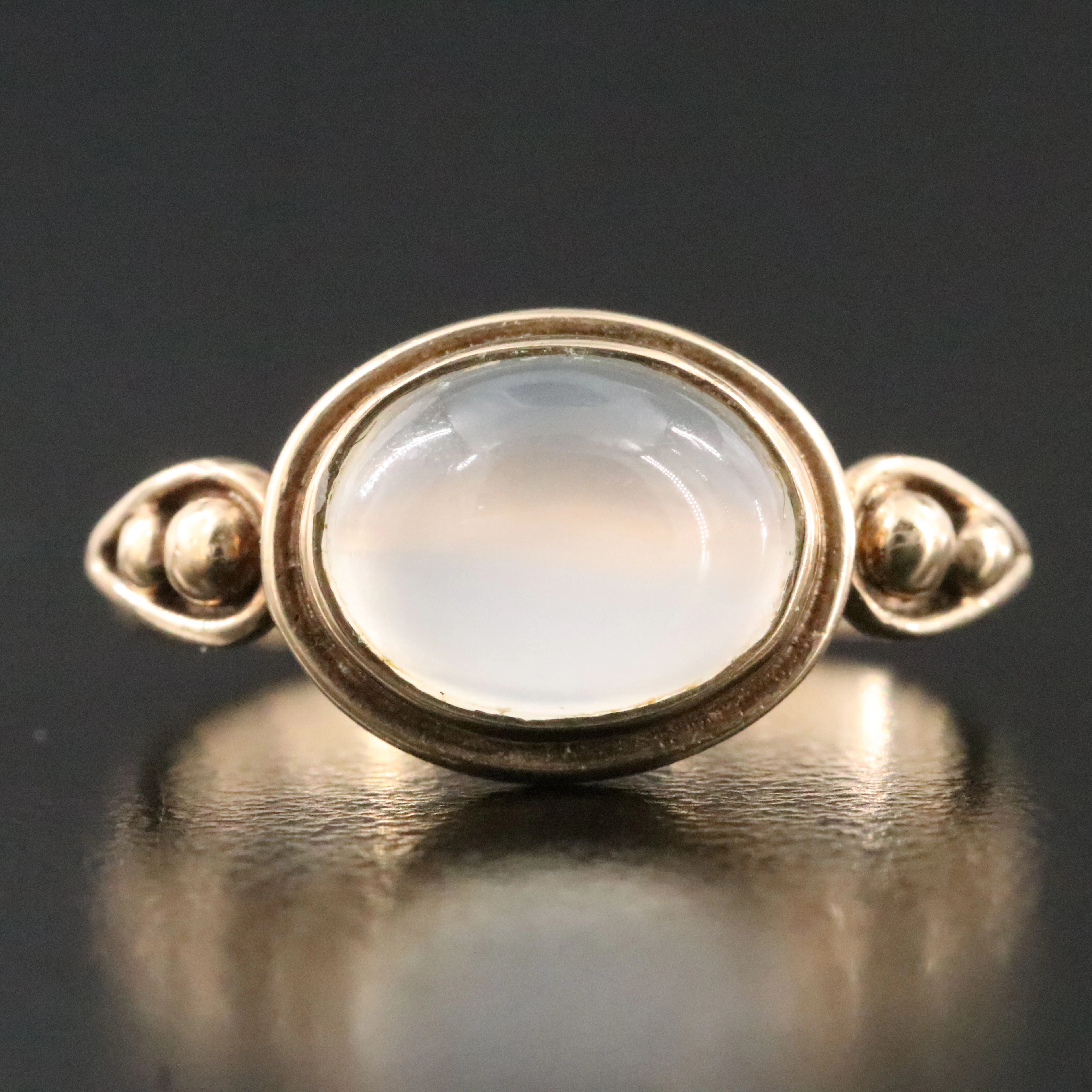 10K Moonstone Solitaire Ring