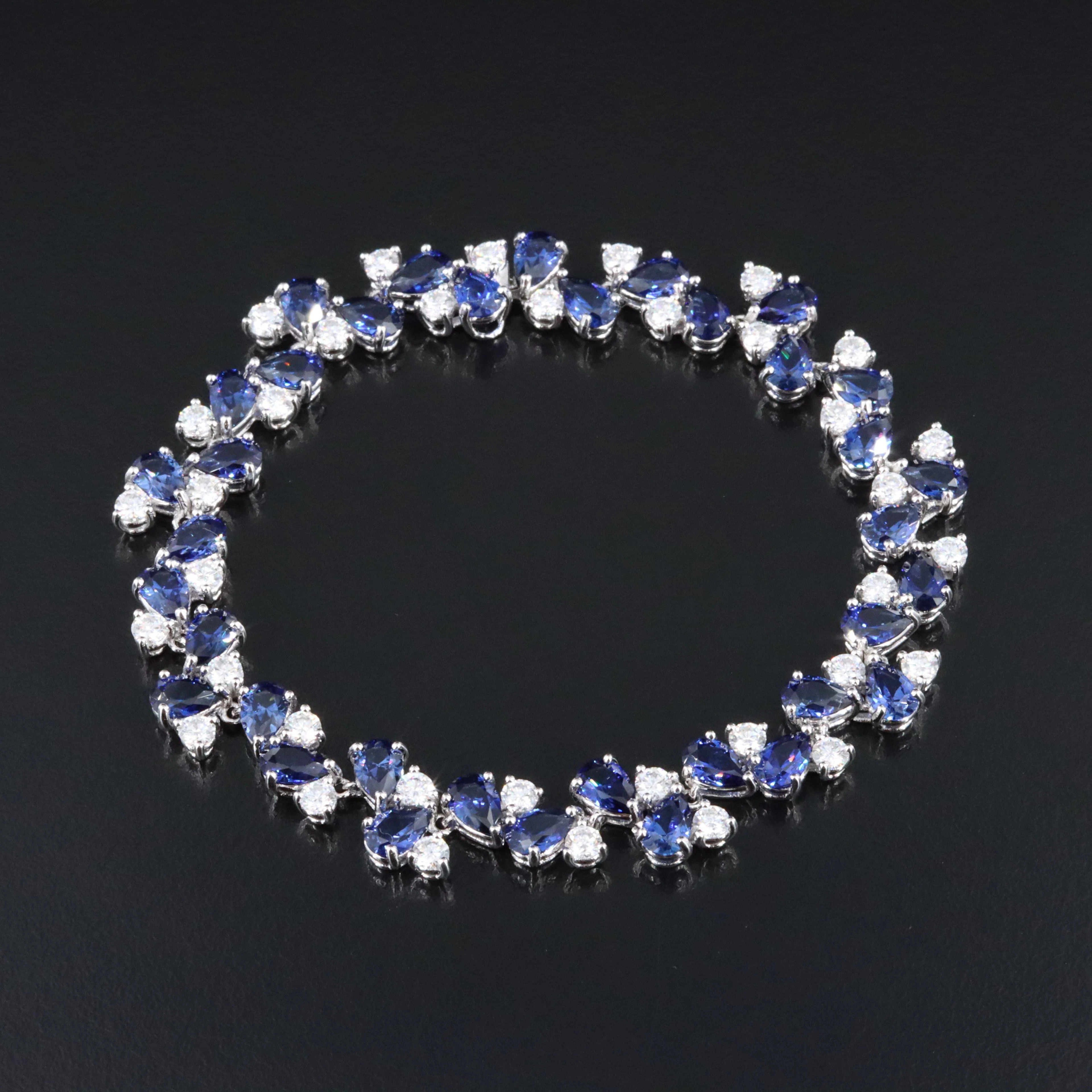 Sterling Sapphire and Moissanite Bracelet