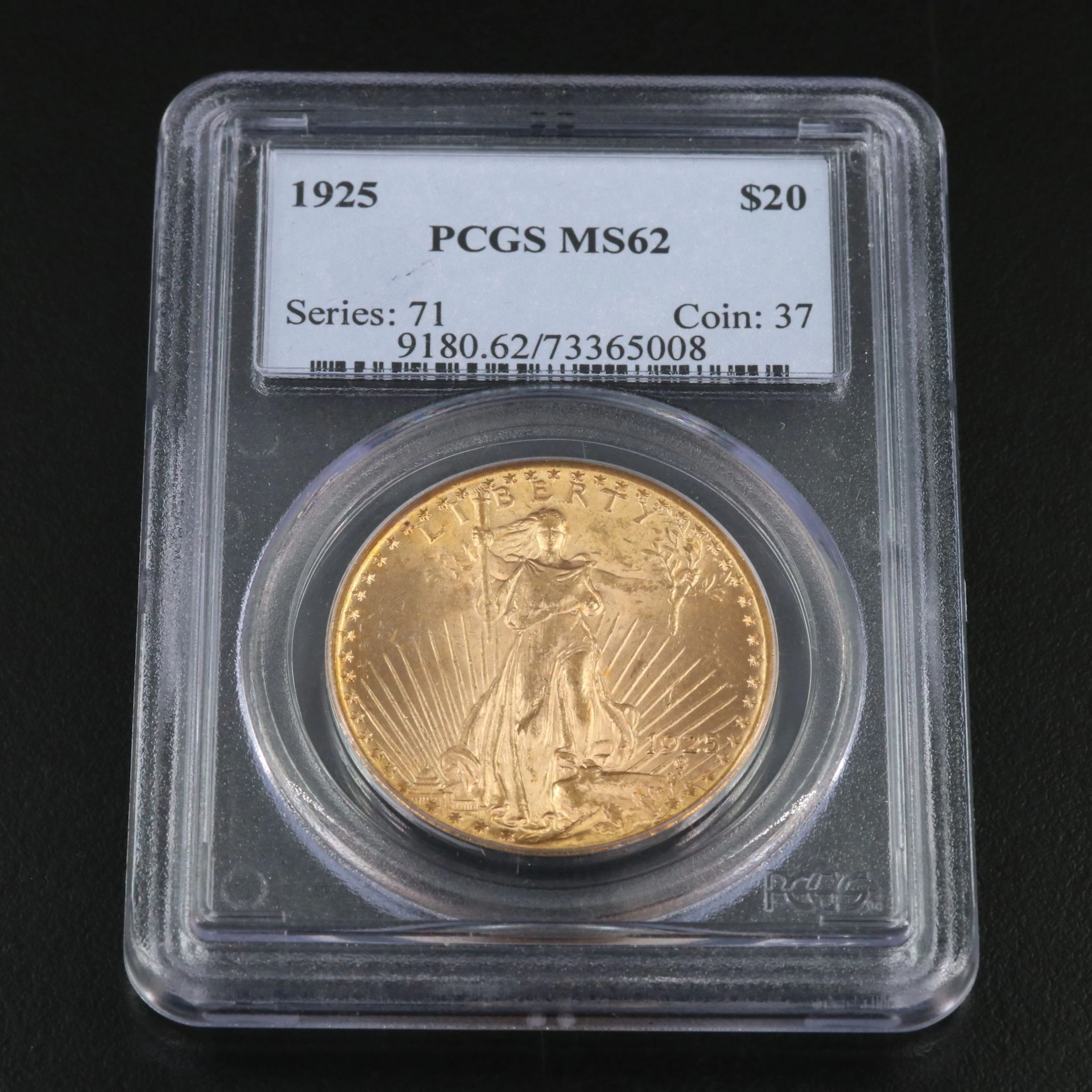 PCGS Graded MS62 1925 $20 Saint-Gaudens Gold Double Eagle Coin