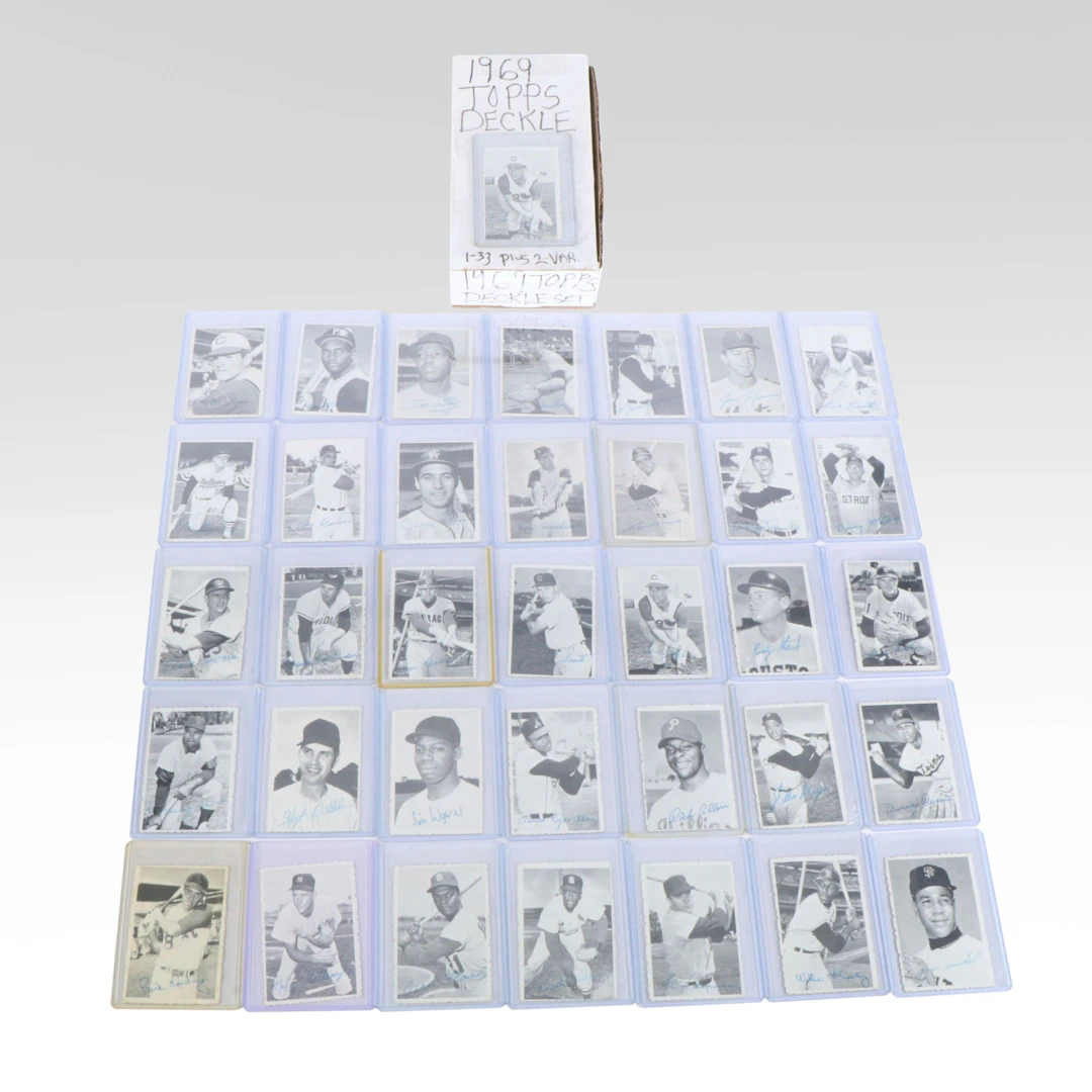 1969 Topps Deckle Edge Set, Cards 1 to 33, Including Two Variations