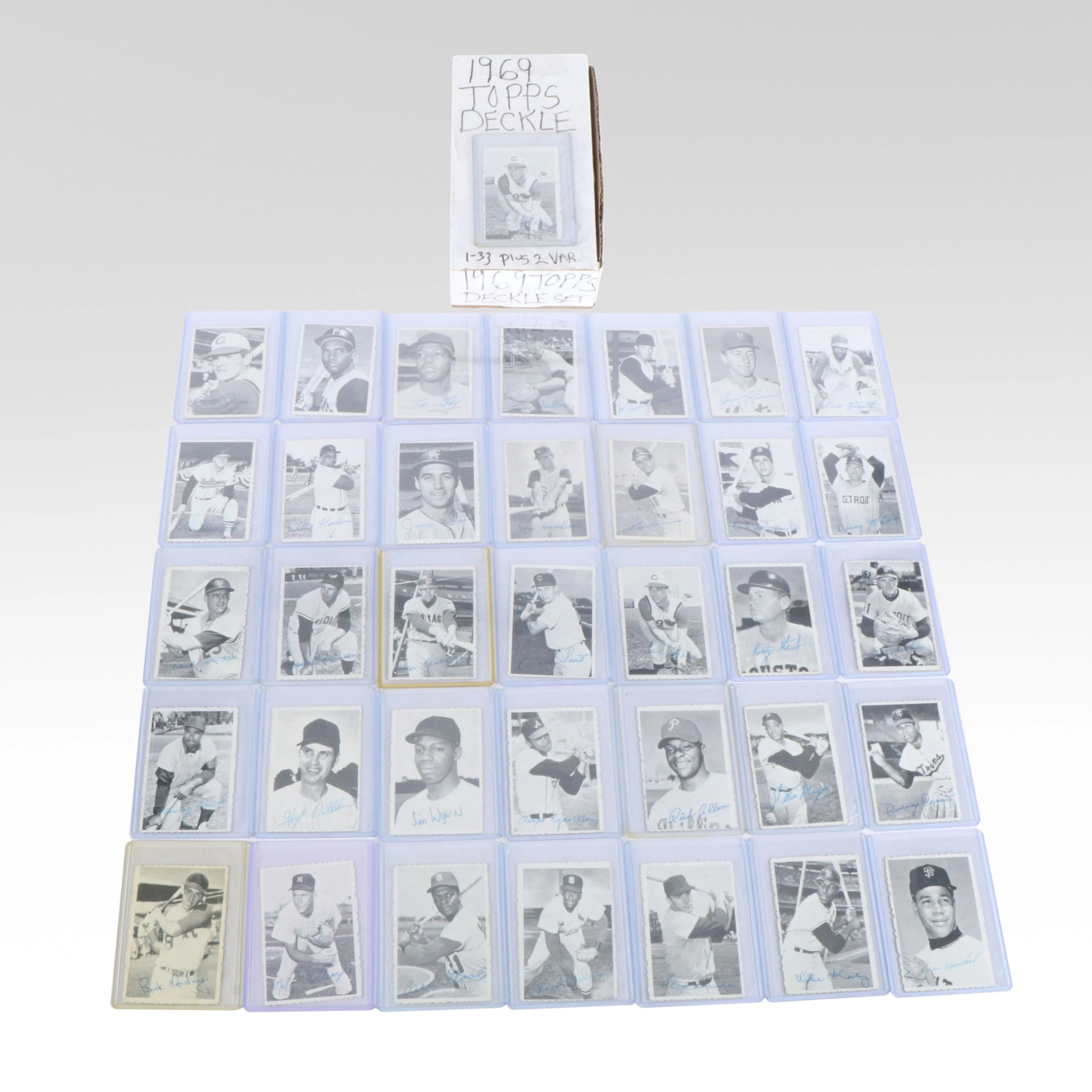 1969 Topps Deckle Edge Set, Cards 1 to 33, Including Two Variations