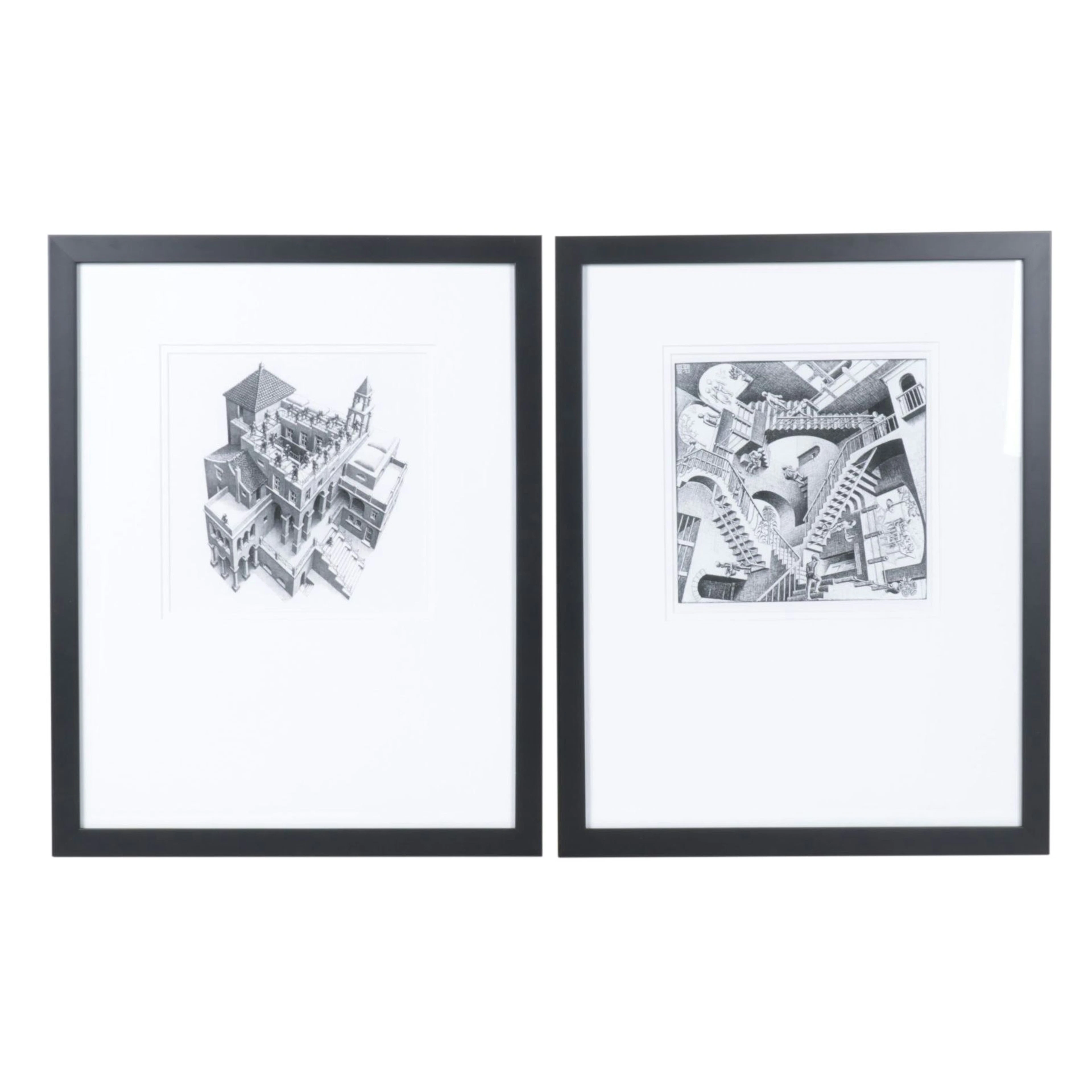 Giclées After M. C. Escher "Ascending and Descending" and "Relativity"