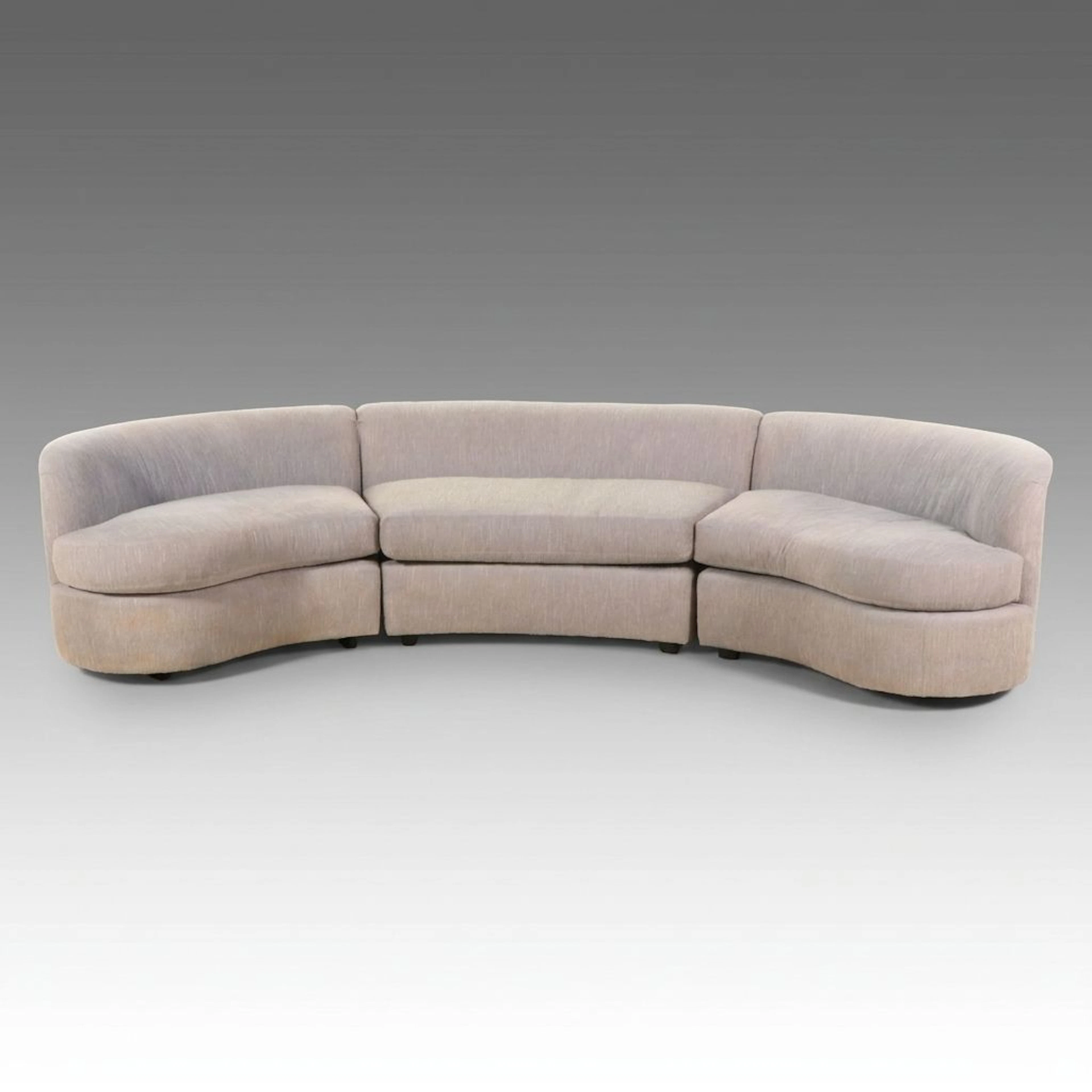 John Mascheroni Designed Mid Century Modern Style Curved Sectional Sofa