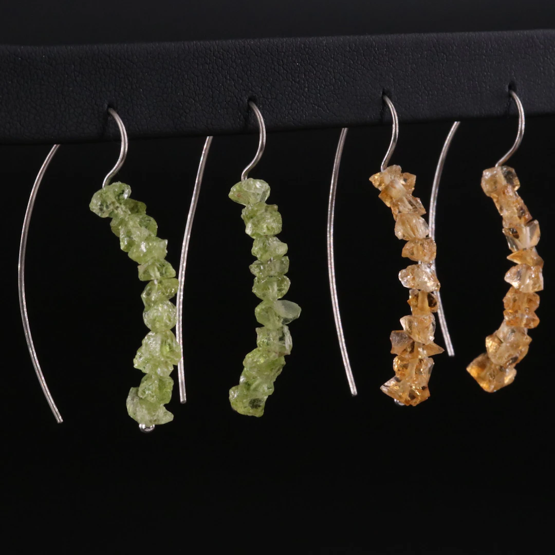 Sterling Peridot and Citrine Earrings