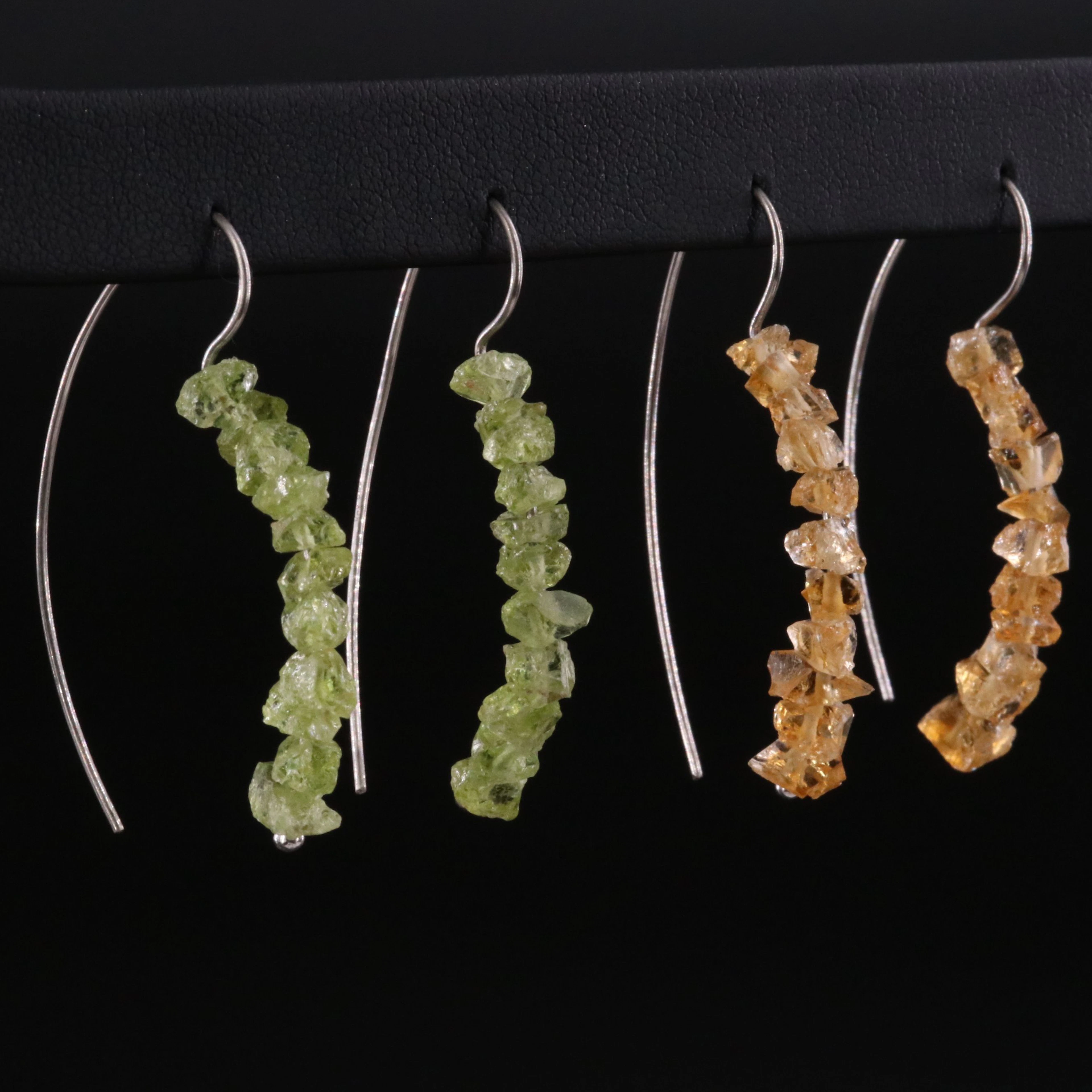 Sterling Peridot and Citrine Earrings