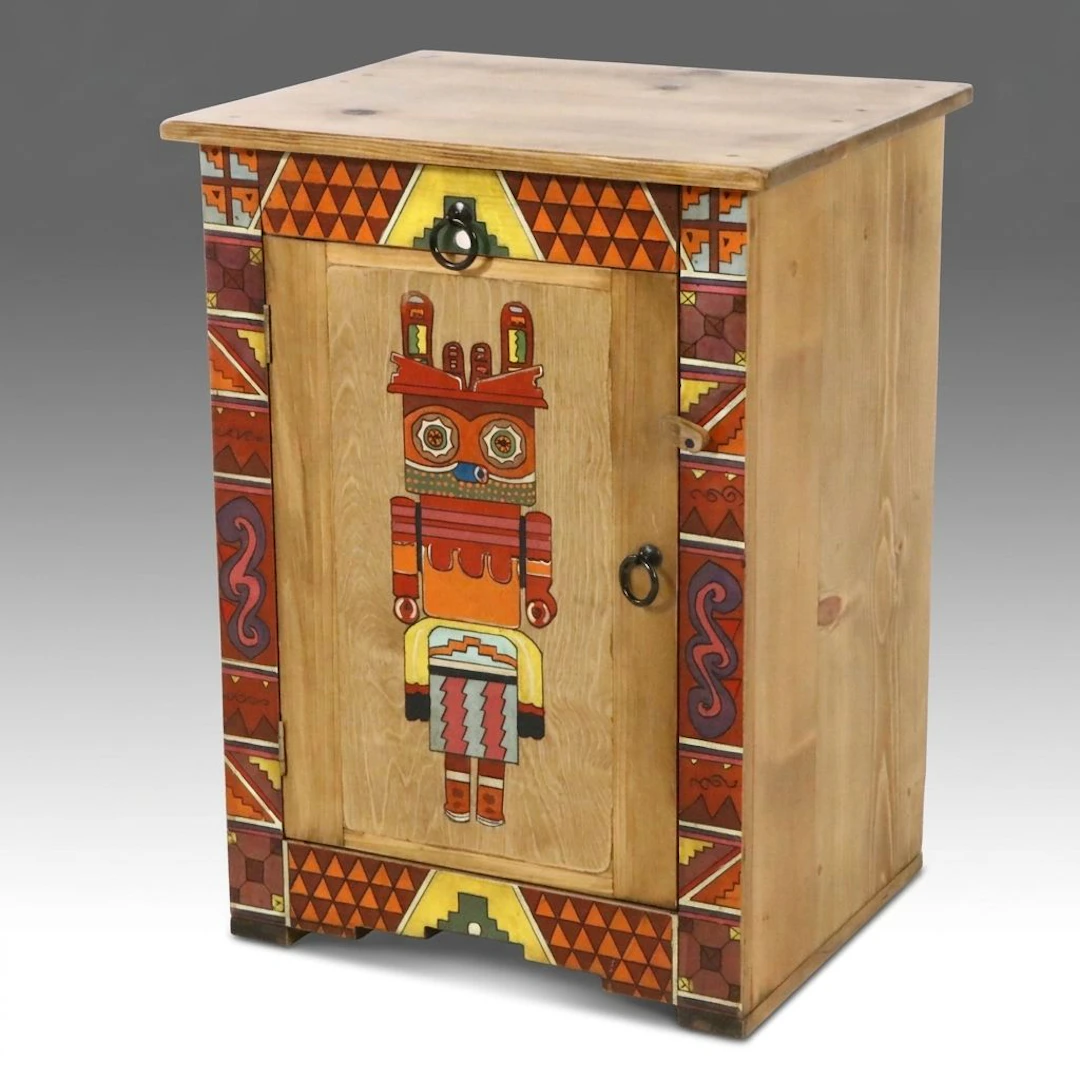Mexican Southwestern Style Wooden Nightstand