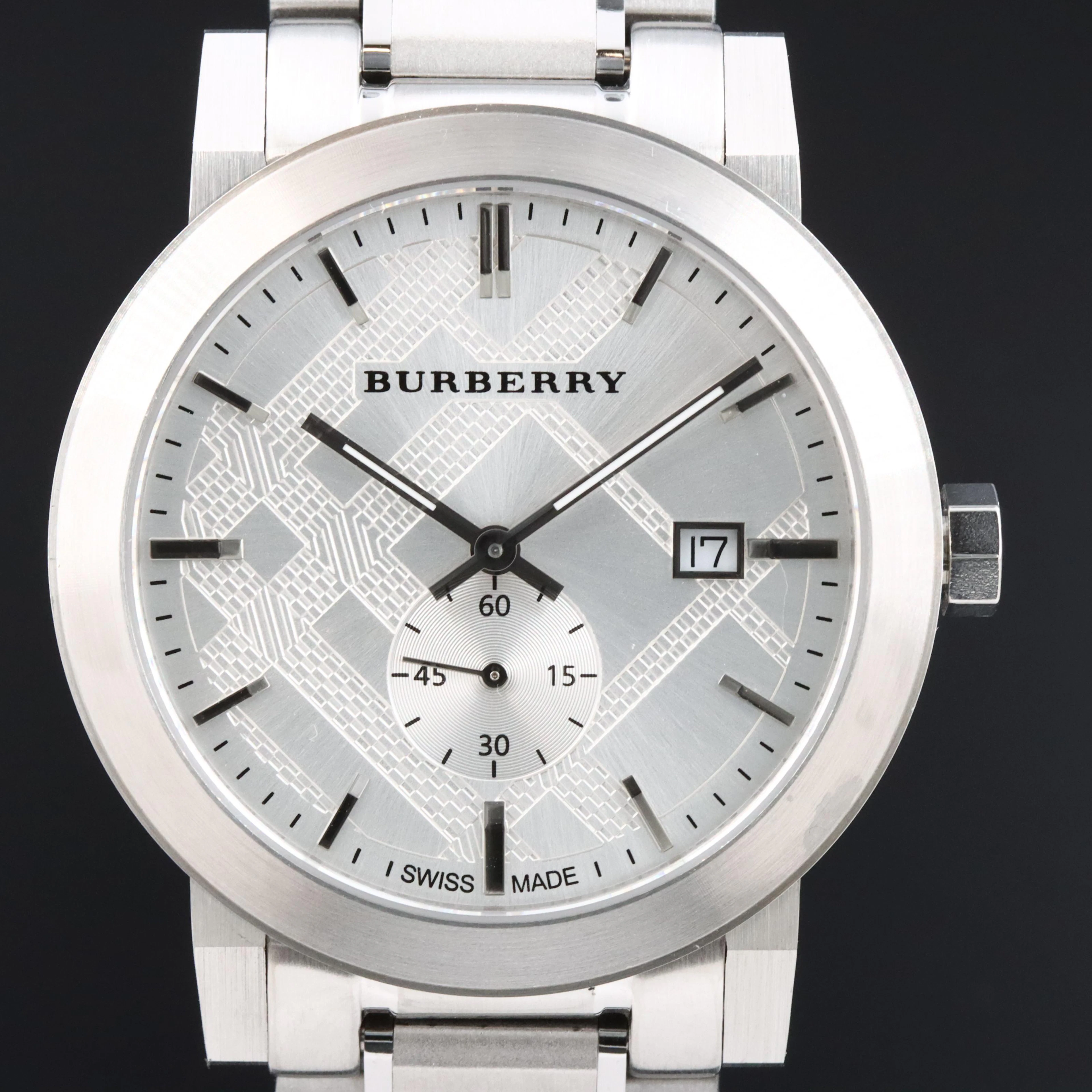 Burberry The City Silver Dial 43mm Steel Quartz Watch BU9900