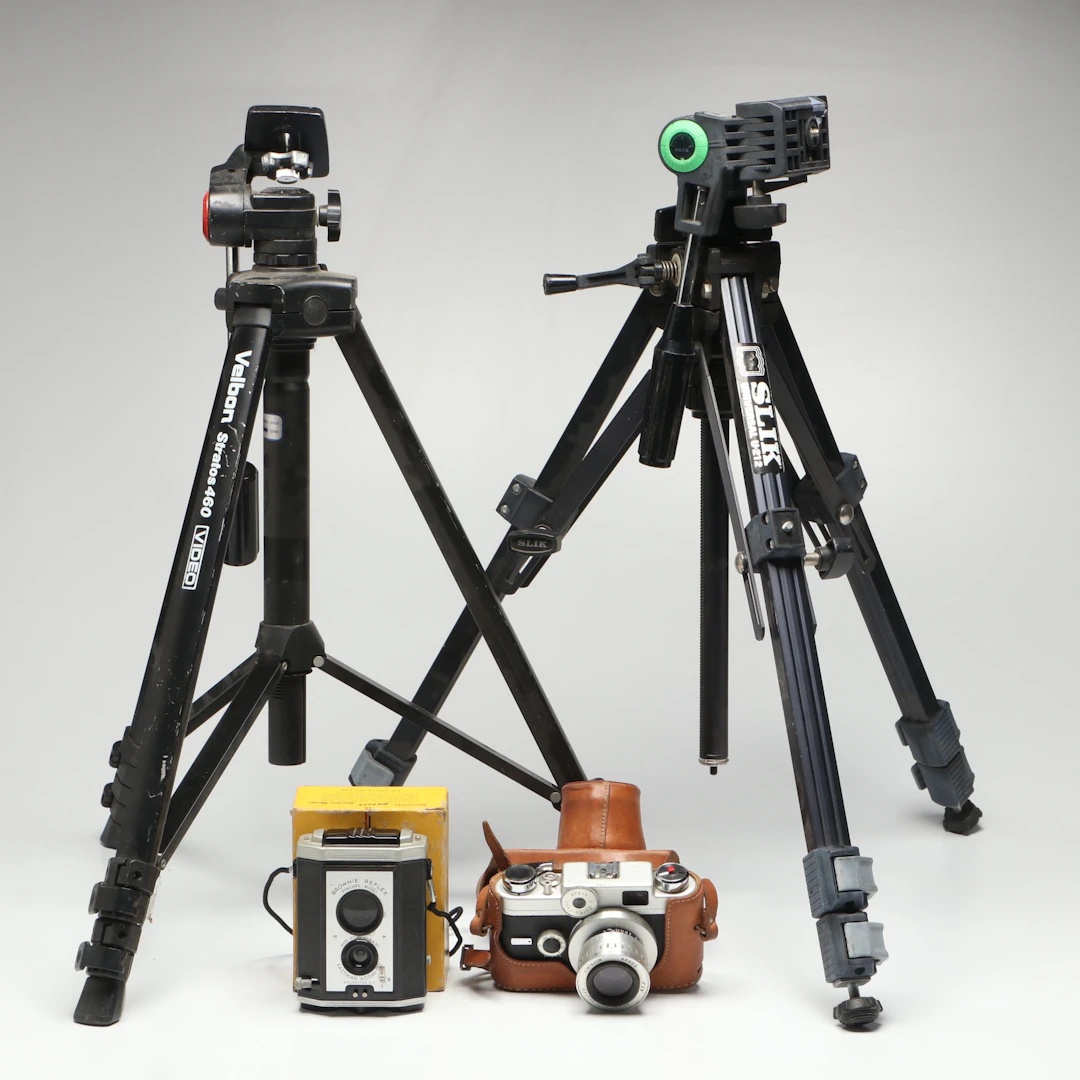 Eastman-Kodak Brownie Reflex Film Camera with Velbon Tripod and More