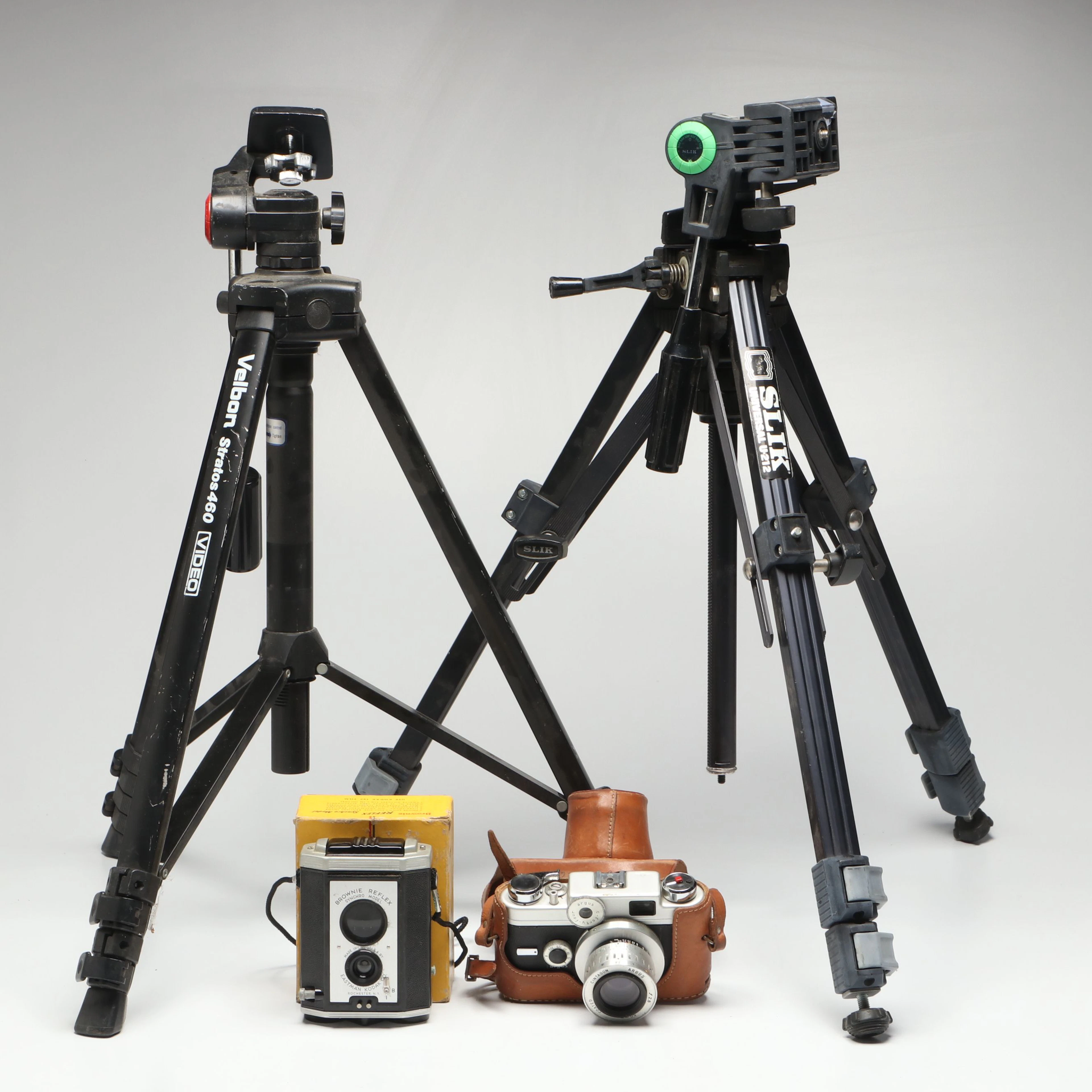 Eastman-Kodak Brownie Reflex Film Camera with Velbon Tripod and More