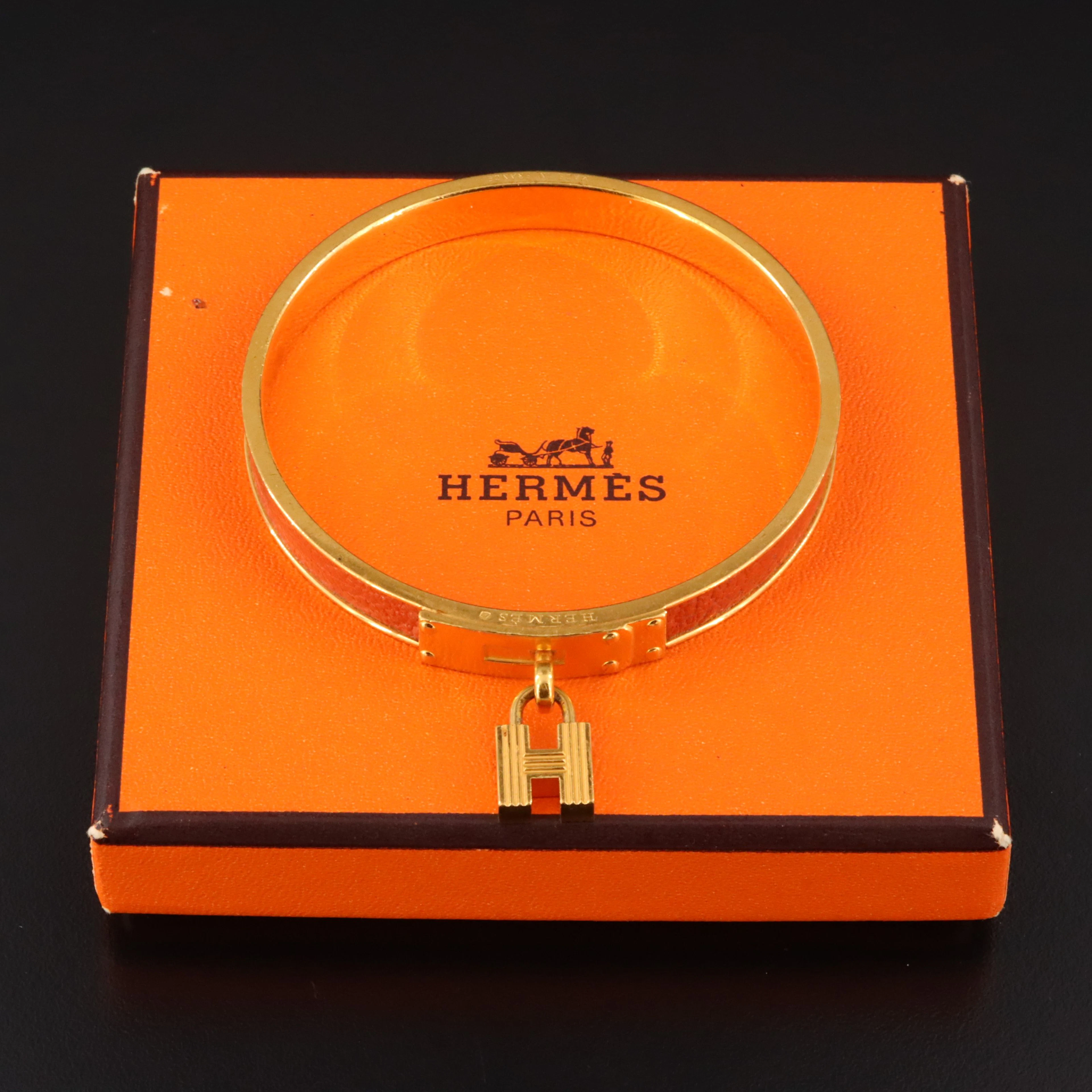 Hermès Kelly Cadena H Lock Leather Bracelet