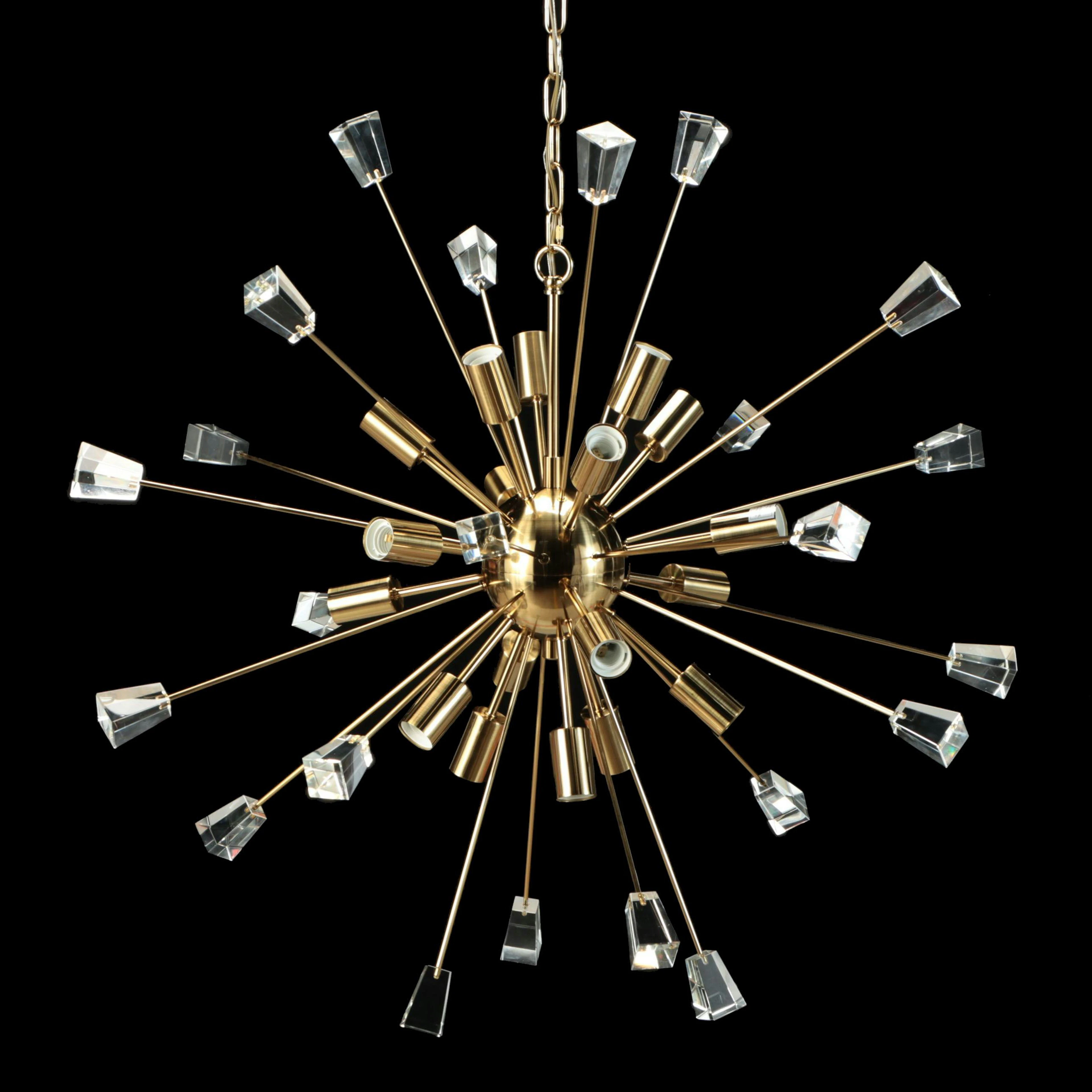 Blue Ocean Traders Brushed Brass and Acrylic Sputnik Chandelier