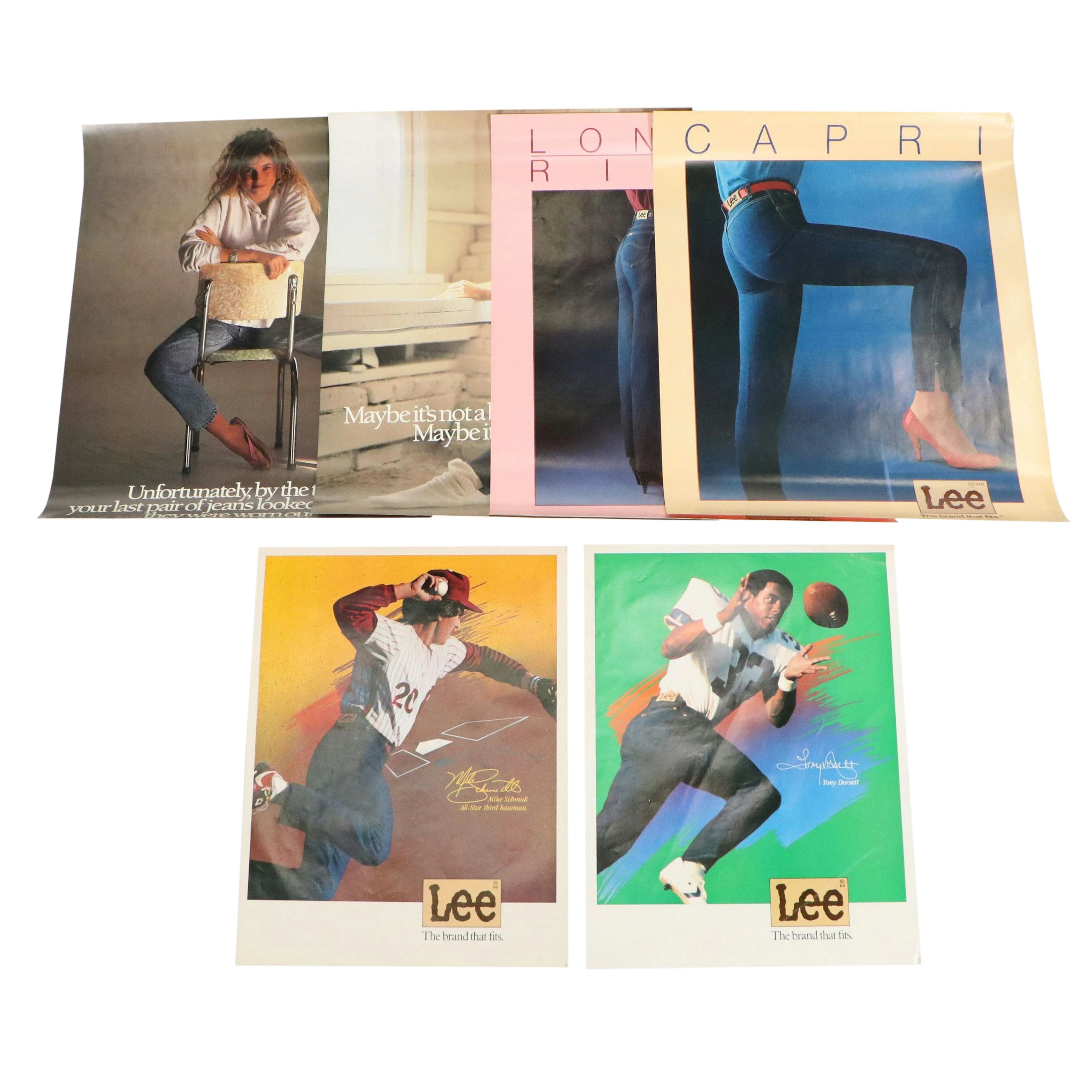 Lee Women's and Men's Jeans Advertising Posters, Late 20th Century