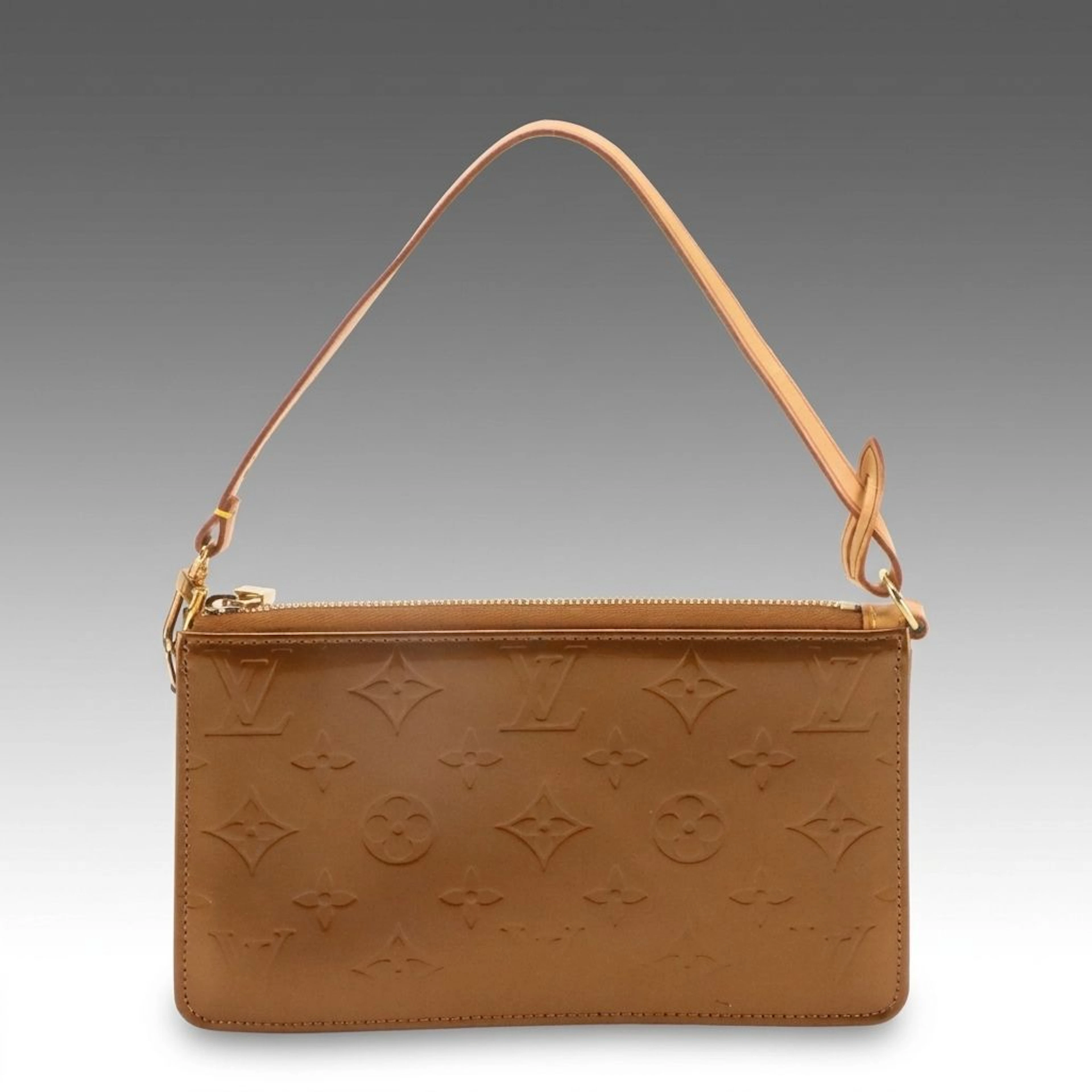 Louis Vuitton Lexington Pochette in Bronze Monogram Vernis and Vachetta Leather