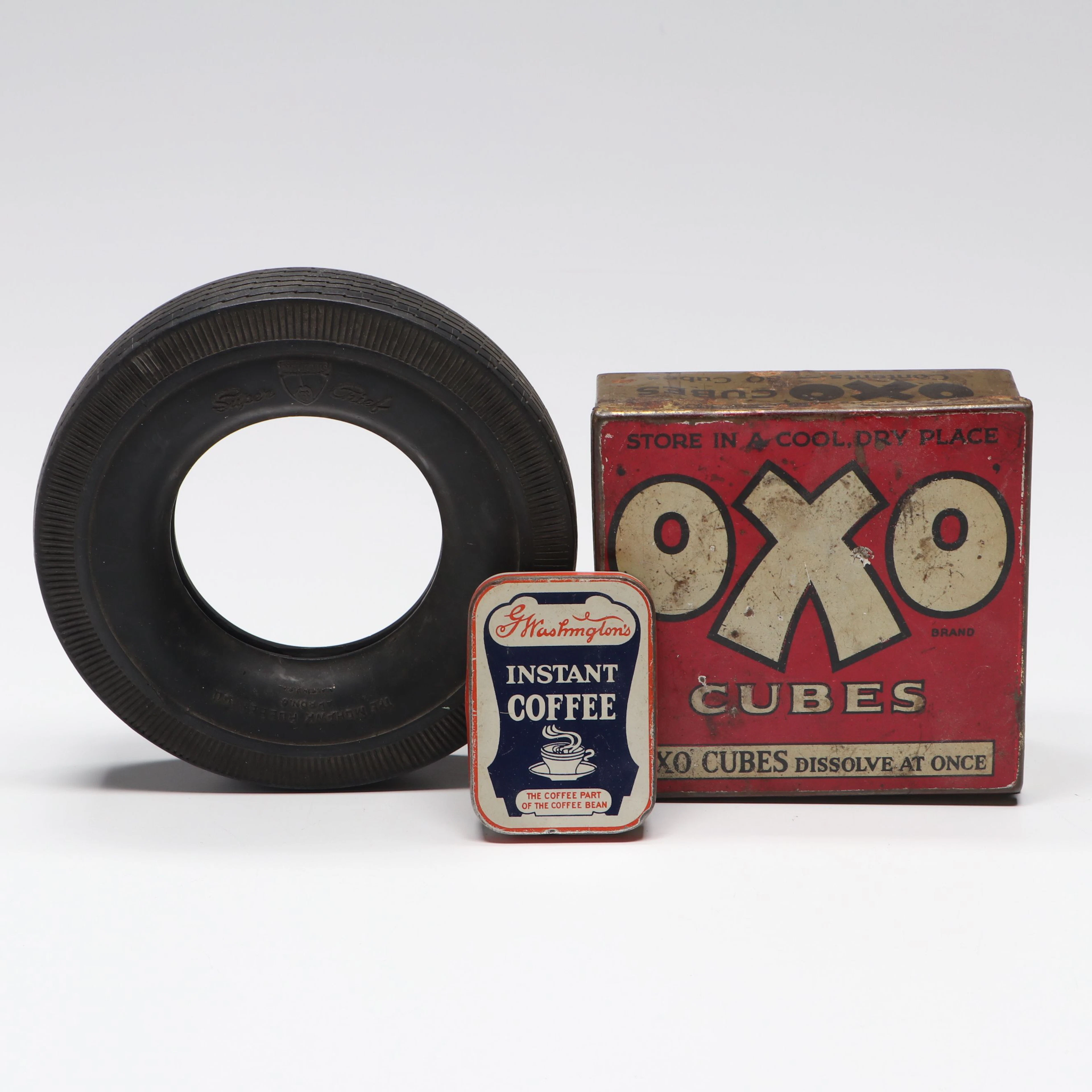 Washington's Instant Coffee, Oxo Cubes and Mohawk Rubber Advertising Signs