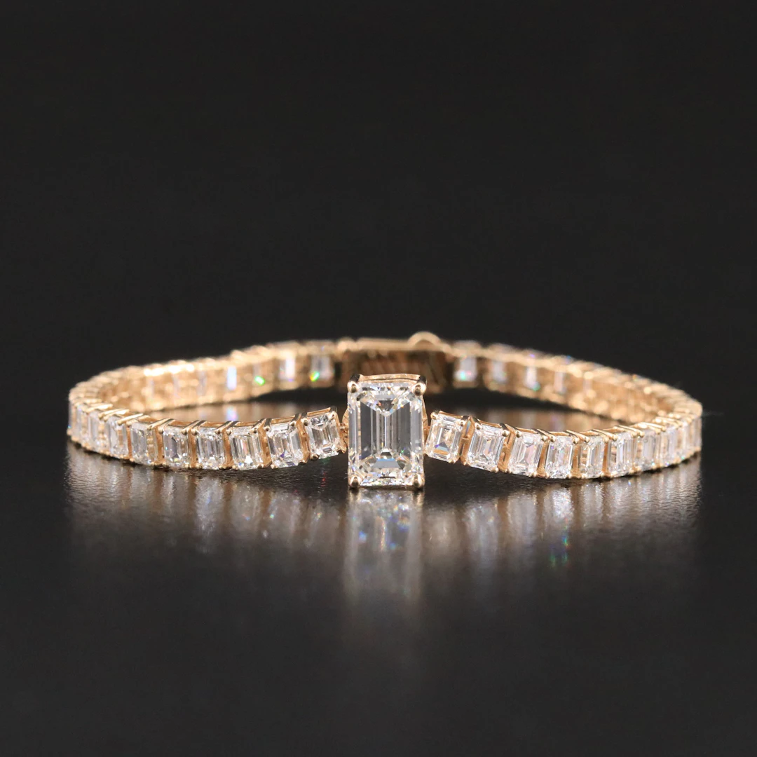 14K 8.17 CTW Lab Grown Diamond Bracelet with IGI Report