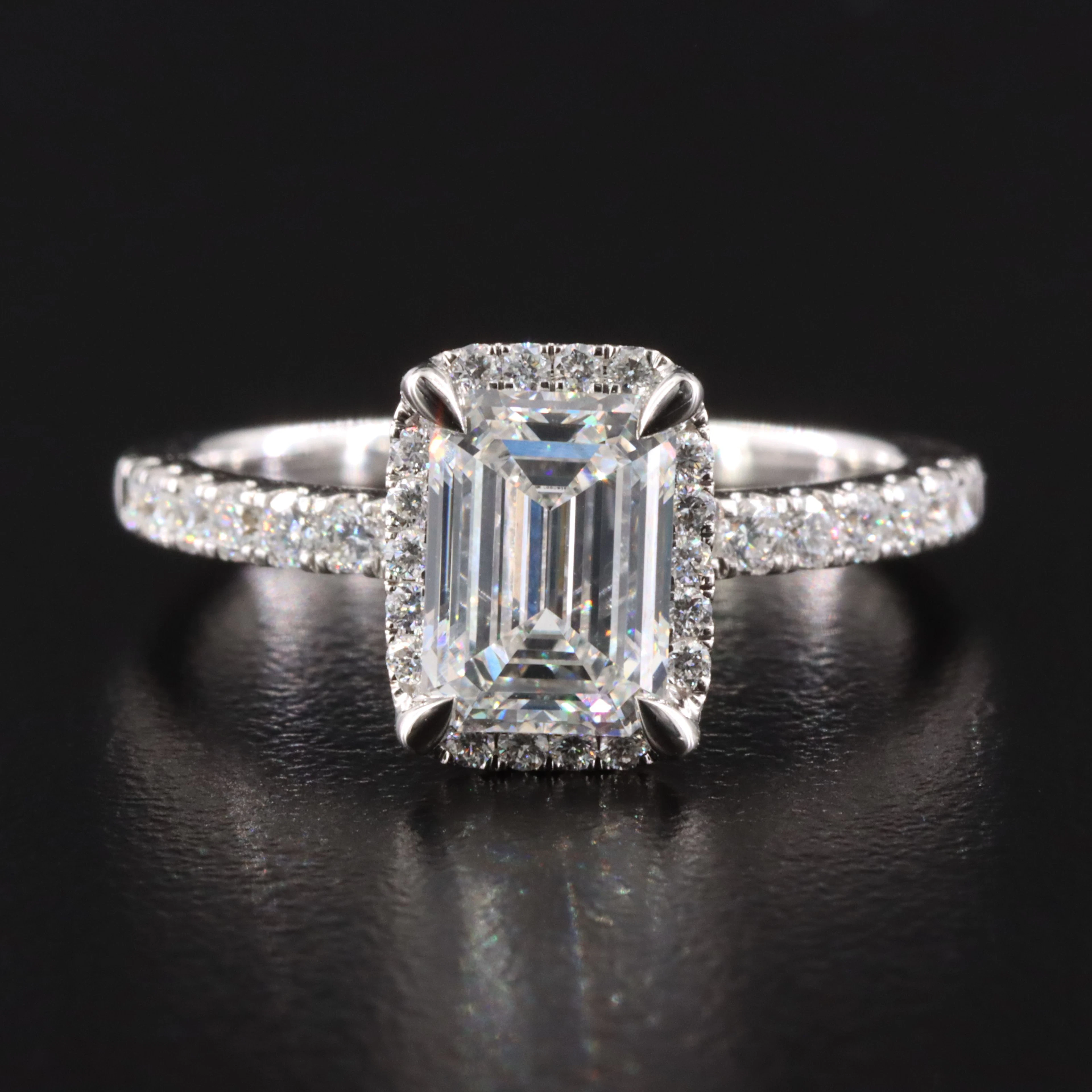 14K 1.95 CTW Lab Grown Diamond Ring with Halo and IGI Report