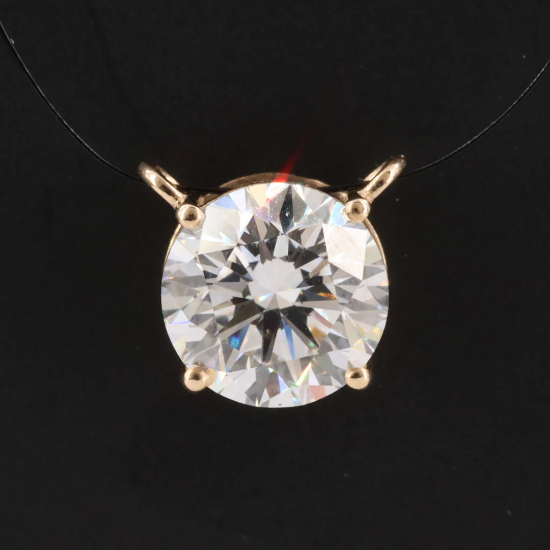 14K 2.51 CT Lab Grown Diamond Solitaire Pendant Setting with IGI Report
