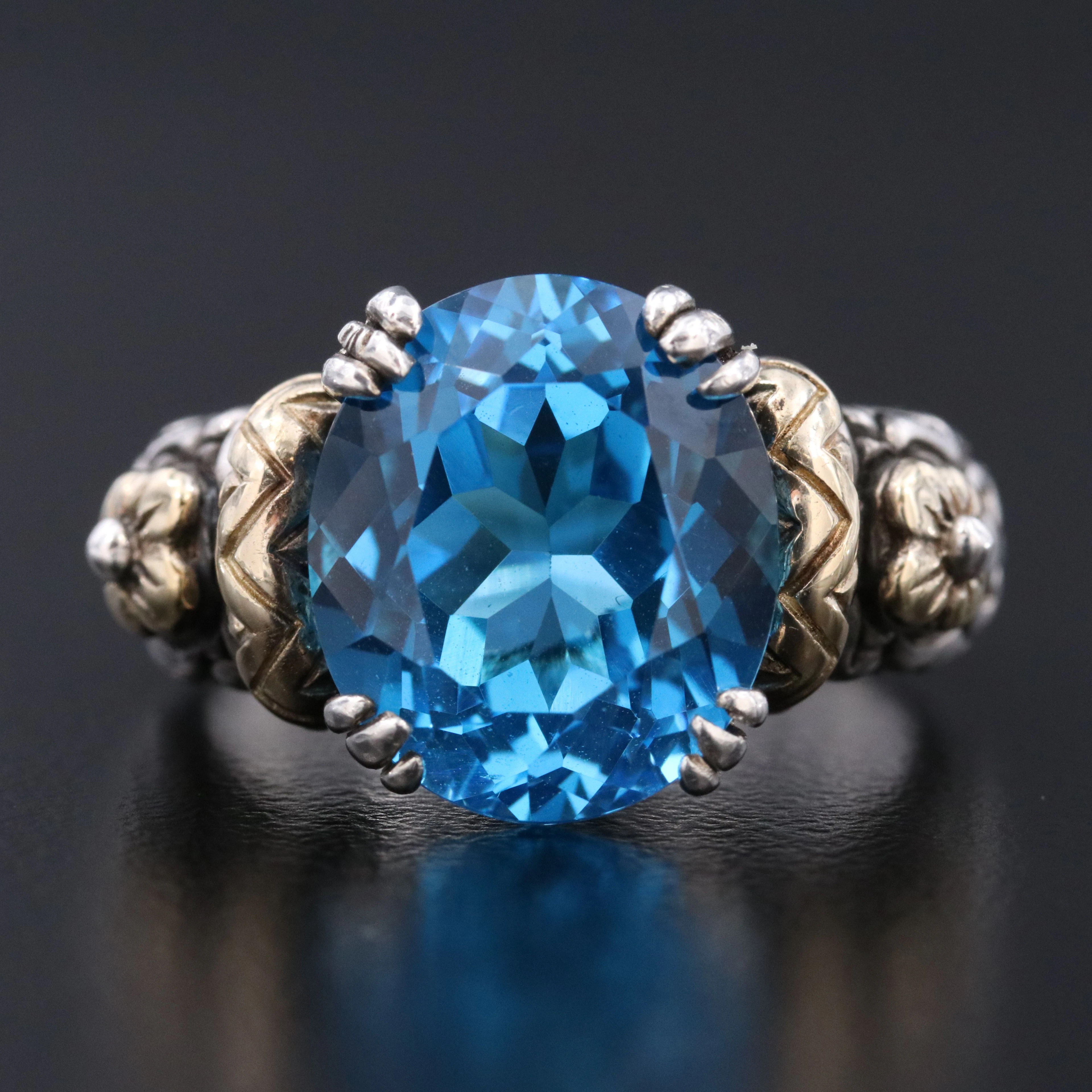 Barbara Bixby Sterling Topaz Ring with 18K Accents