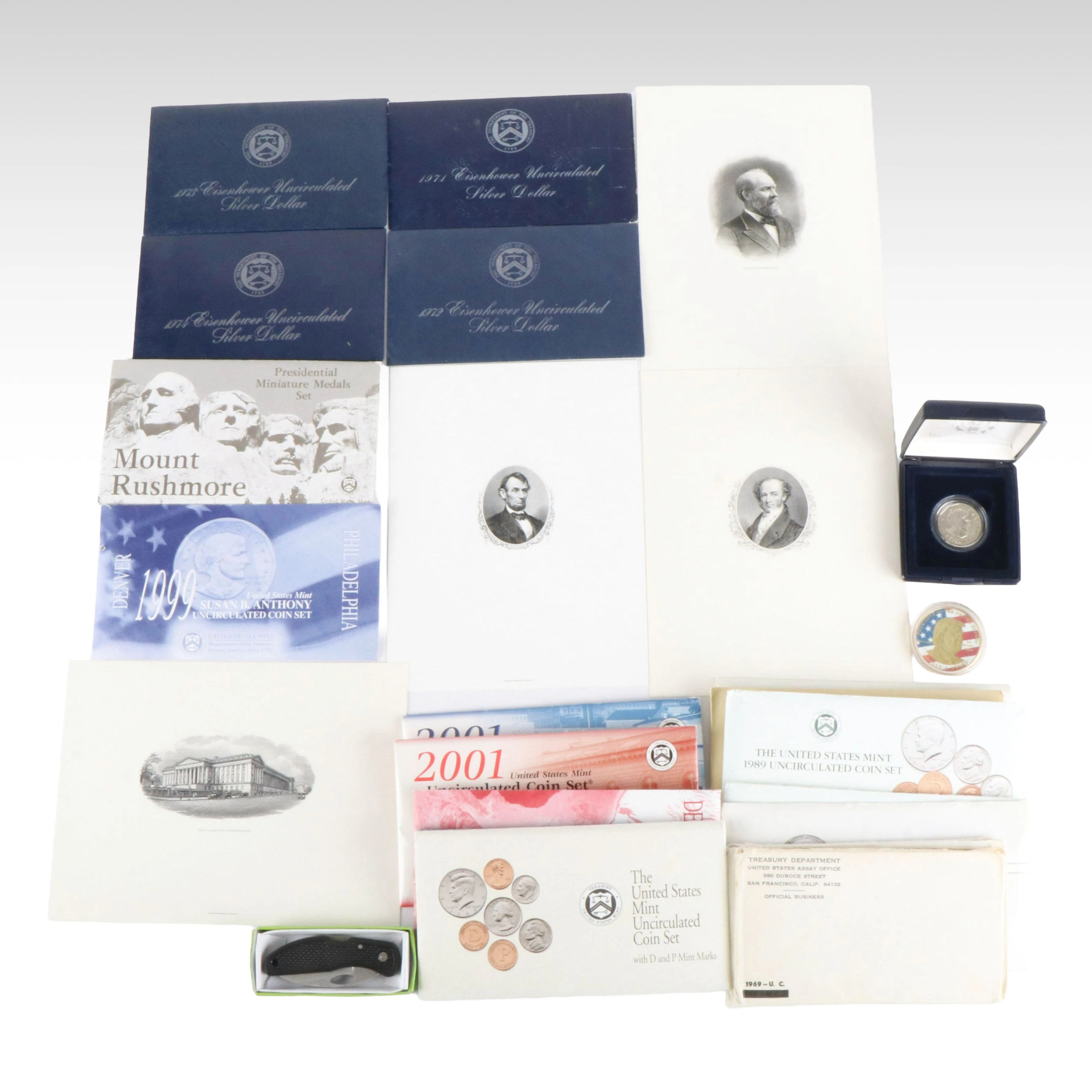 U.S. Mint Sets, Uncirculated 40% Silver Eisenhower Dollars, and More