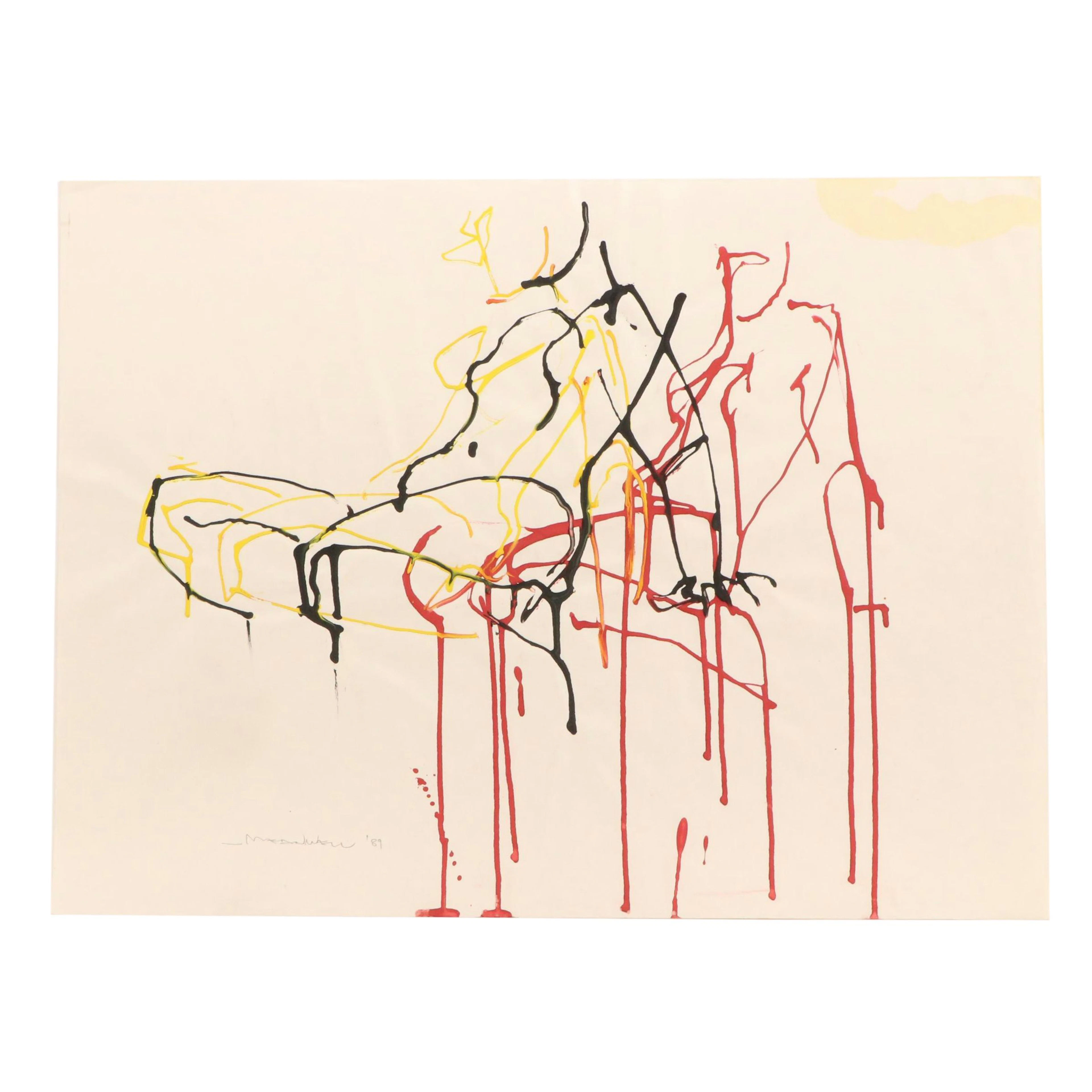 Jack Meanwell Oil Painting: Modern Figural, 1989