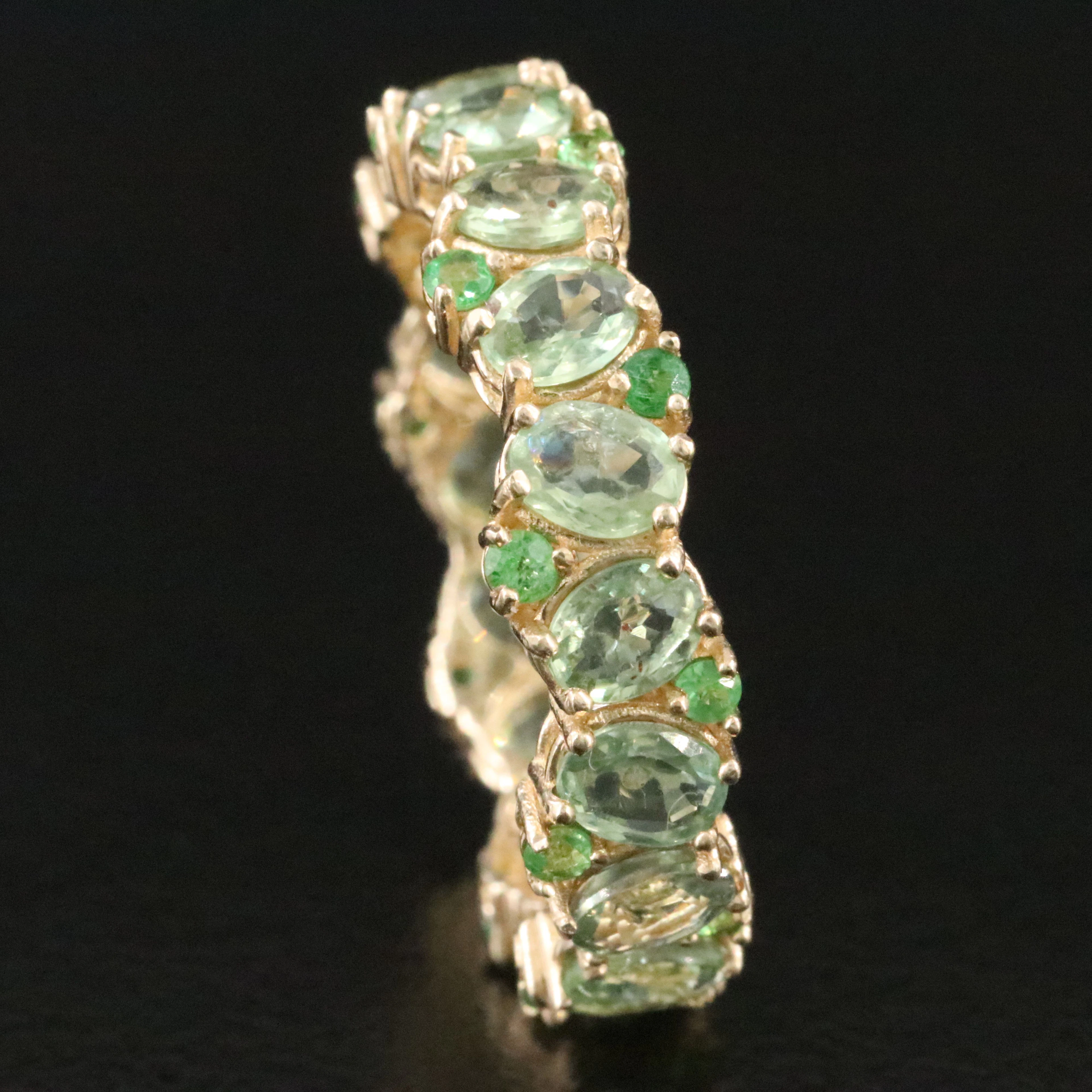 14K Alexandrite and Tsavorite Eternity Ring