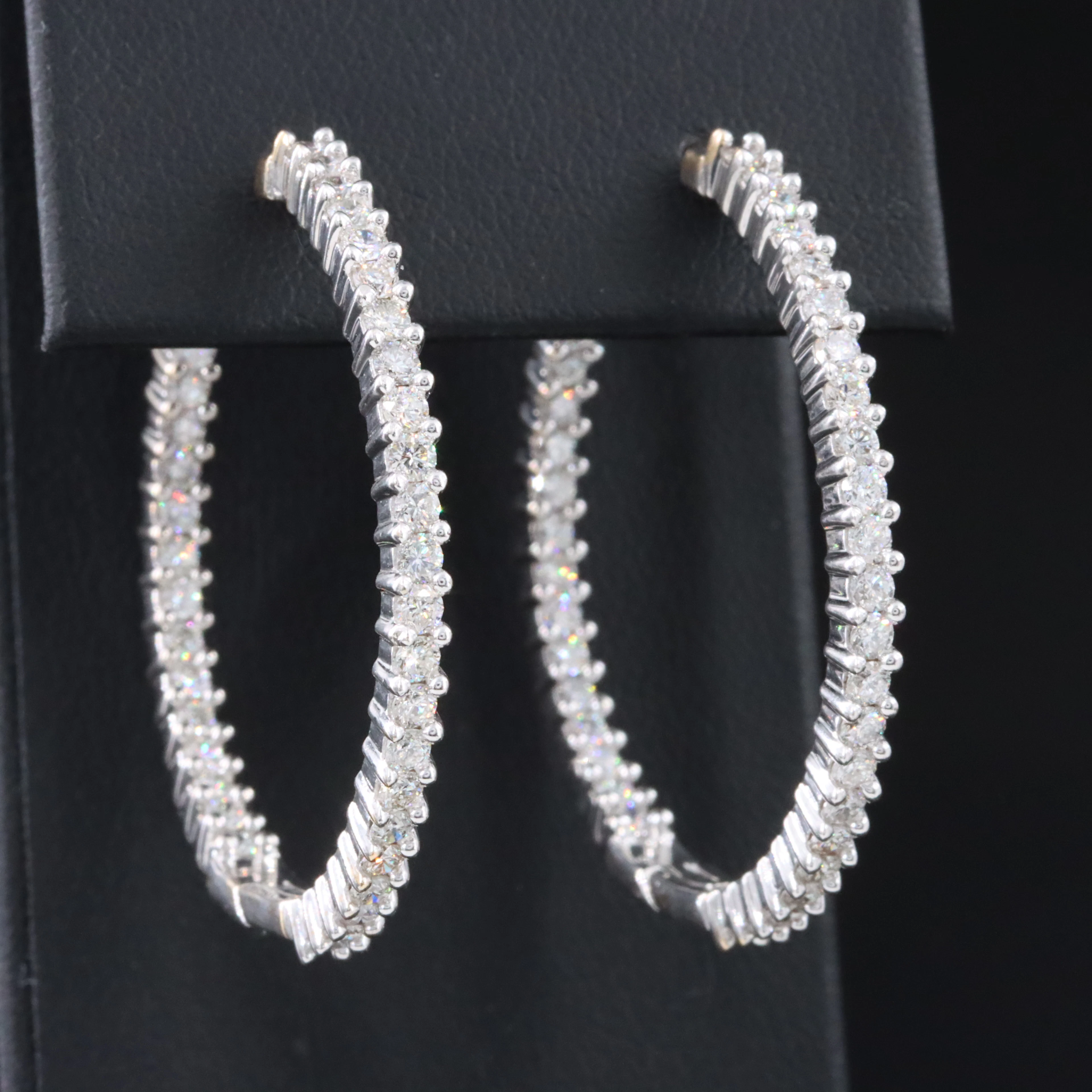 14K 2.66 CTW Diamond Inside Out Hoop Earrings