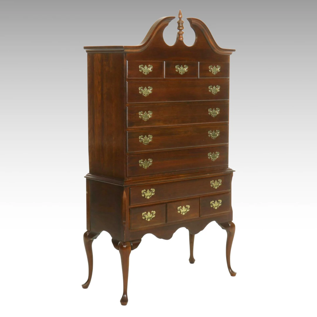 Queen Anne Style Cherry Highboy Chest