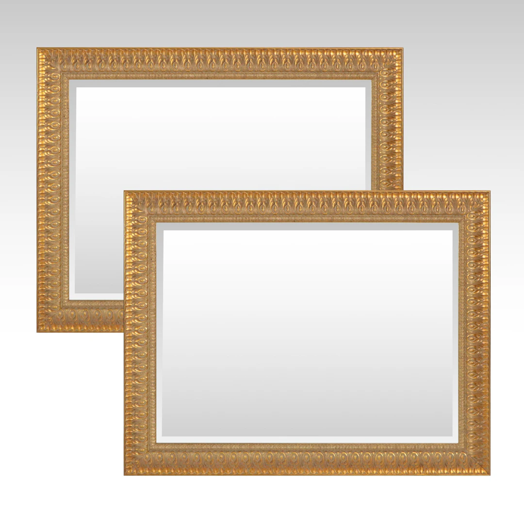 Pair of Artonomy Ornate Gold Finished Wall Mirrors