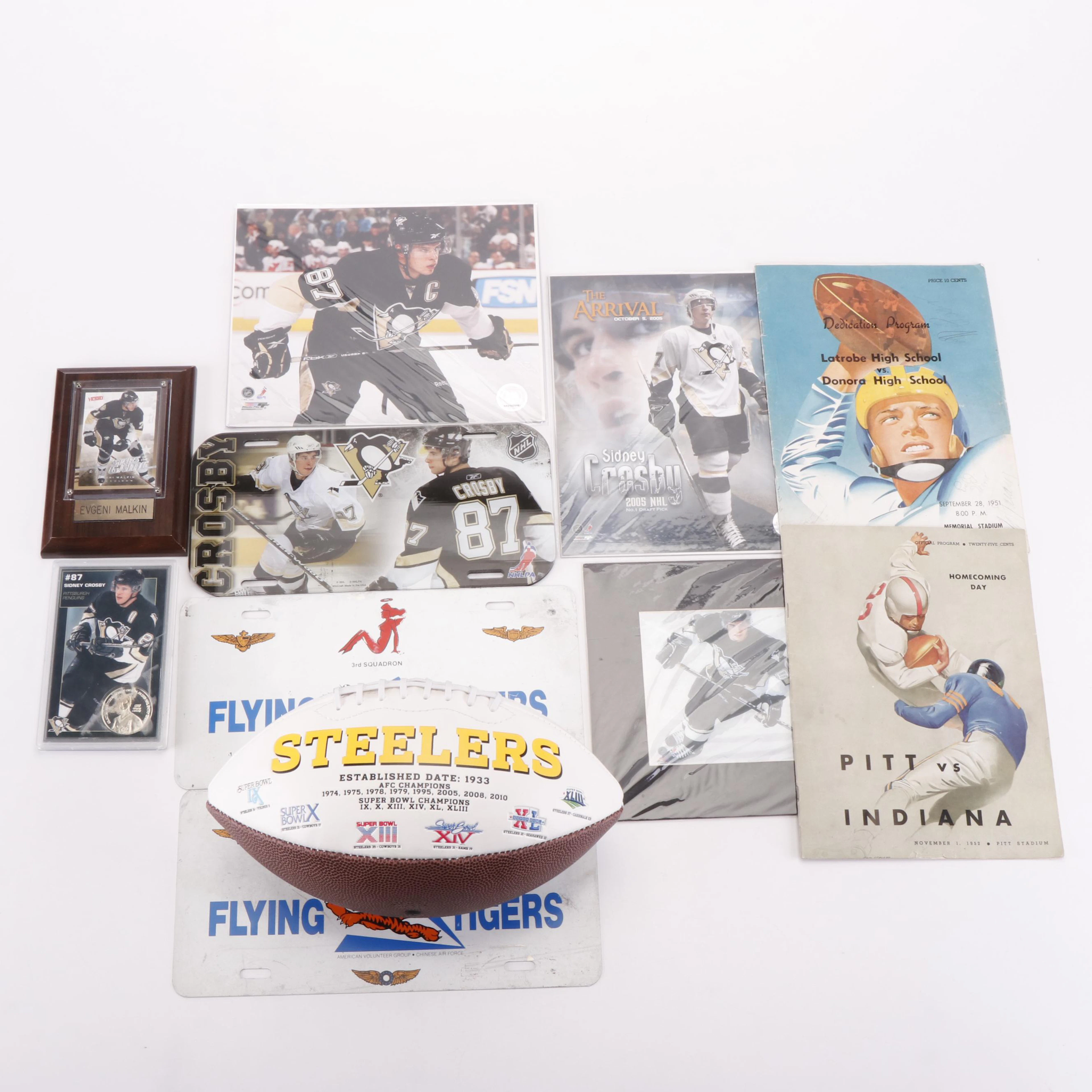 1950s Football Programs, Sidney Crosby Hockey Prints, and More