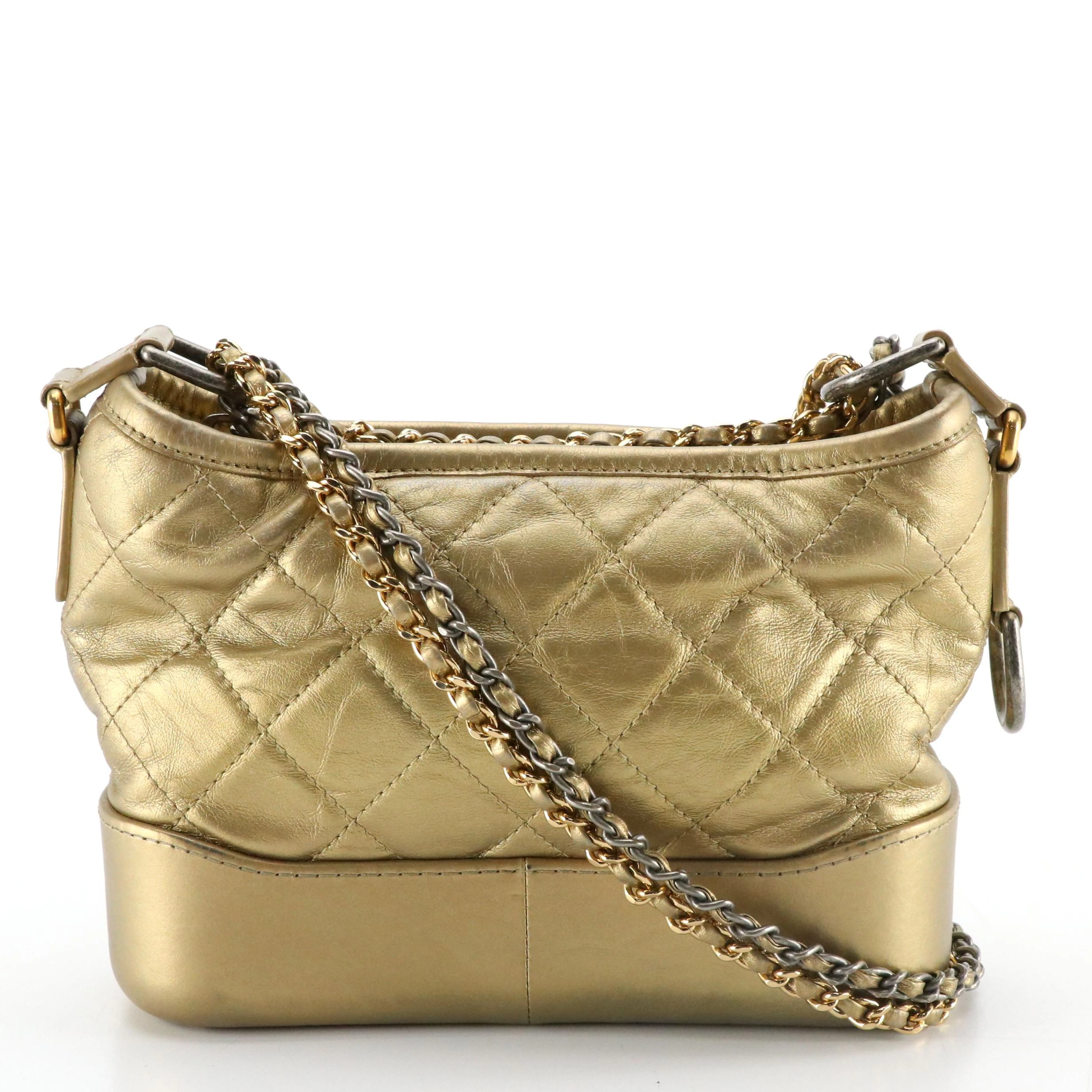 Chanel Gabrielle Small Hobo in Aged Quilted Calfskin Leather