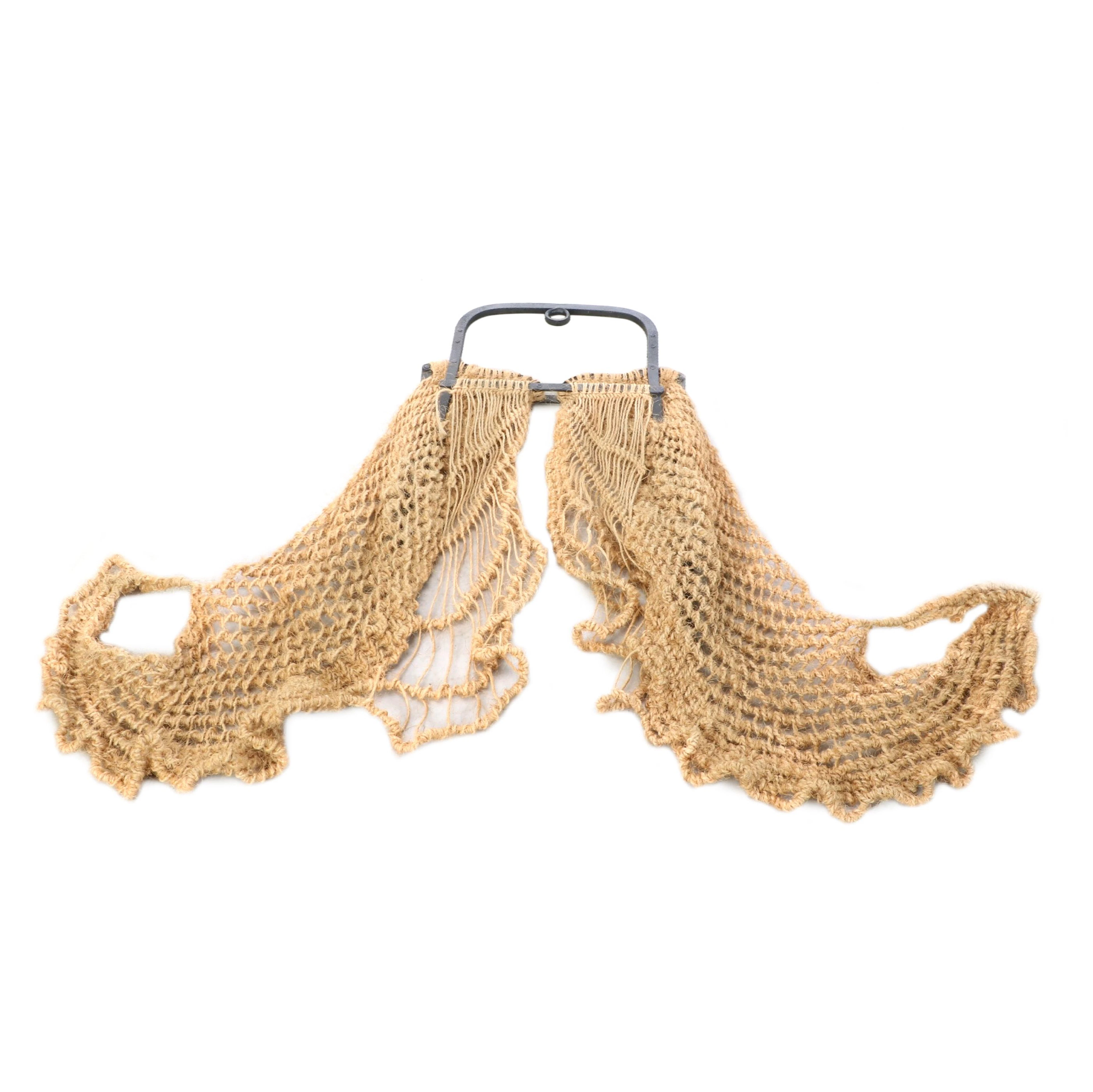 Anne Straus Woven Natural Fiber and Cast Iron Sculpture