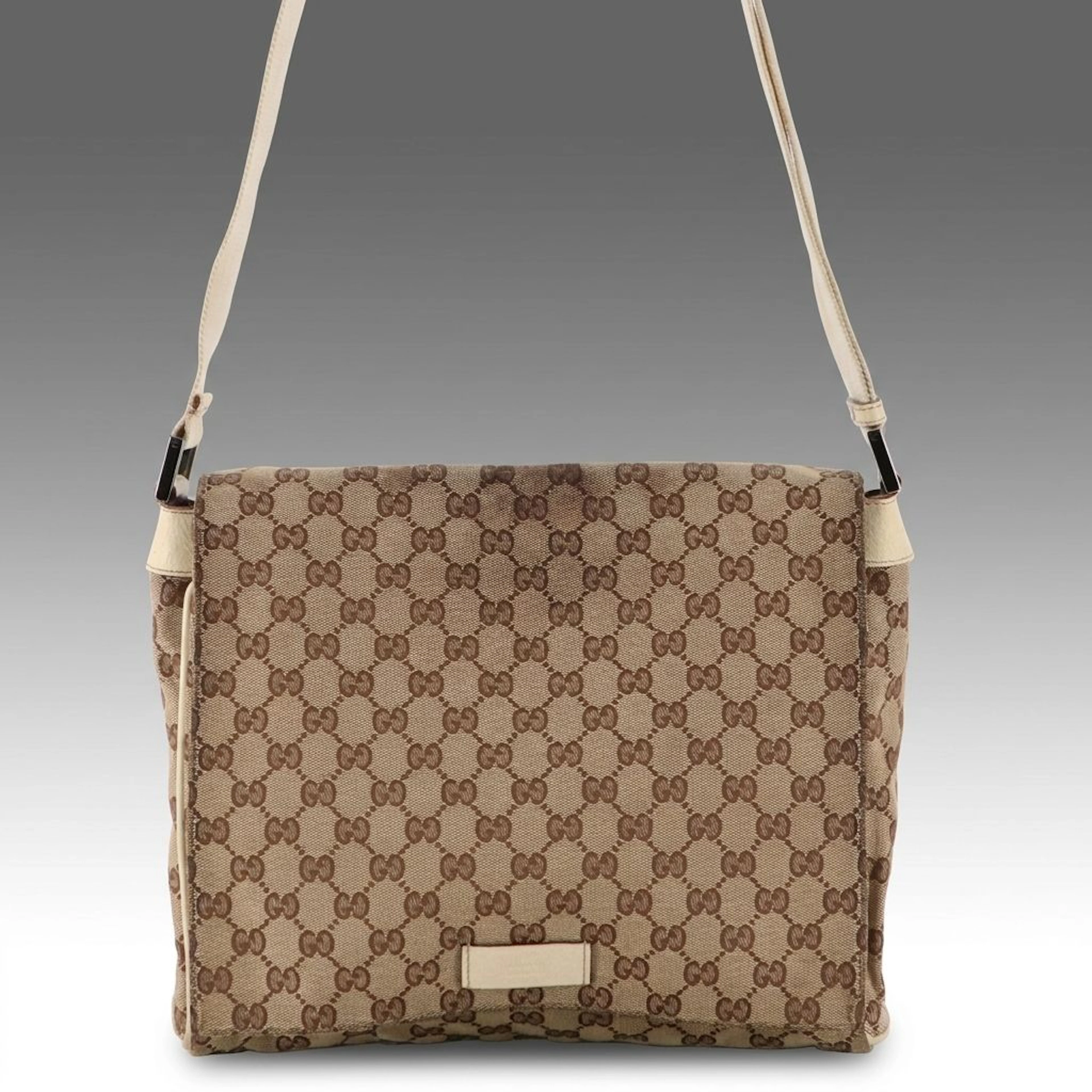 Gucci GG Jacquard Canvas and Cinghiale Leather Messenger Bag