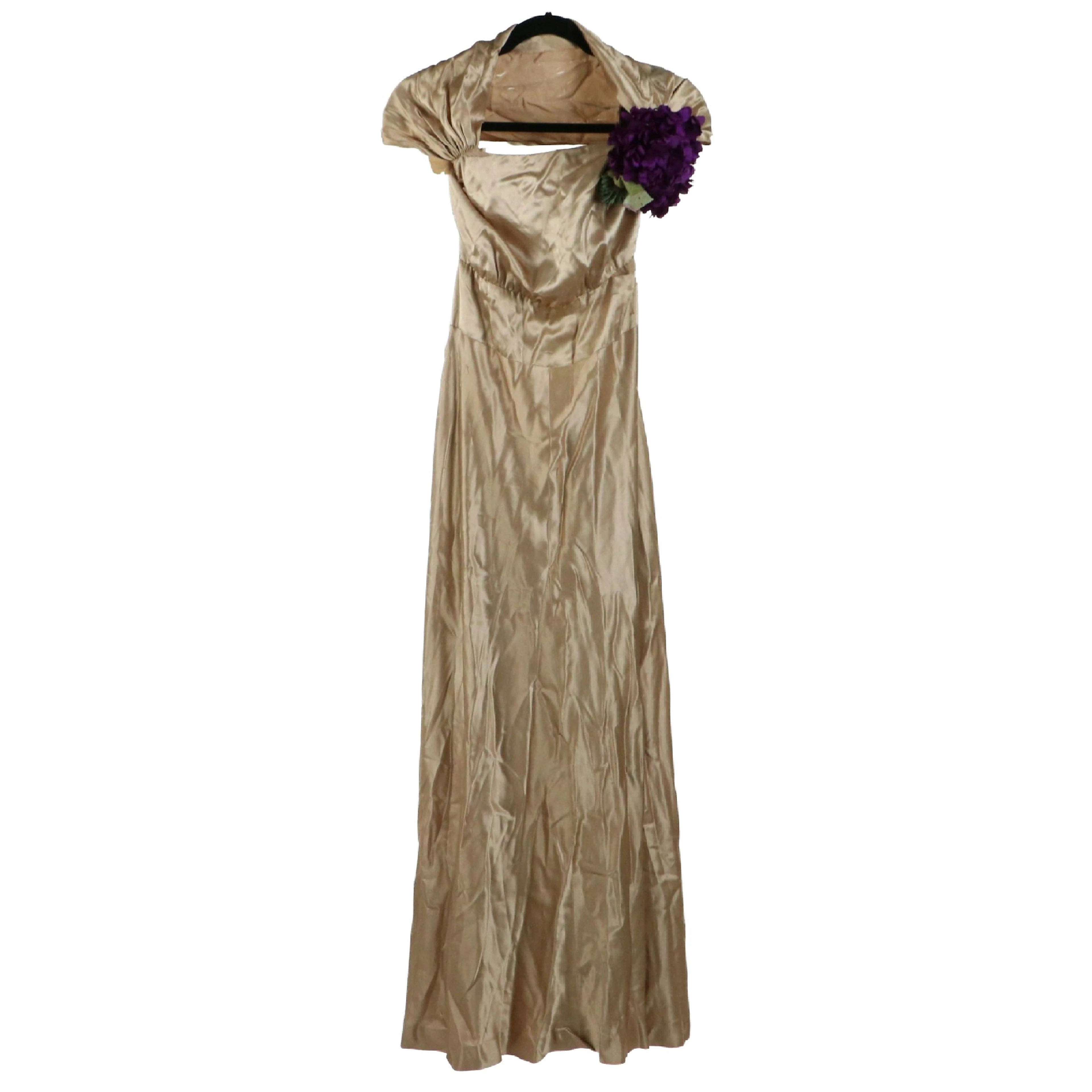 Henri Bendel Bespoke (Gertrude Vanderbilt Whitney) Liquid Satin Gown, 1930s