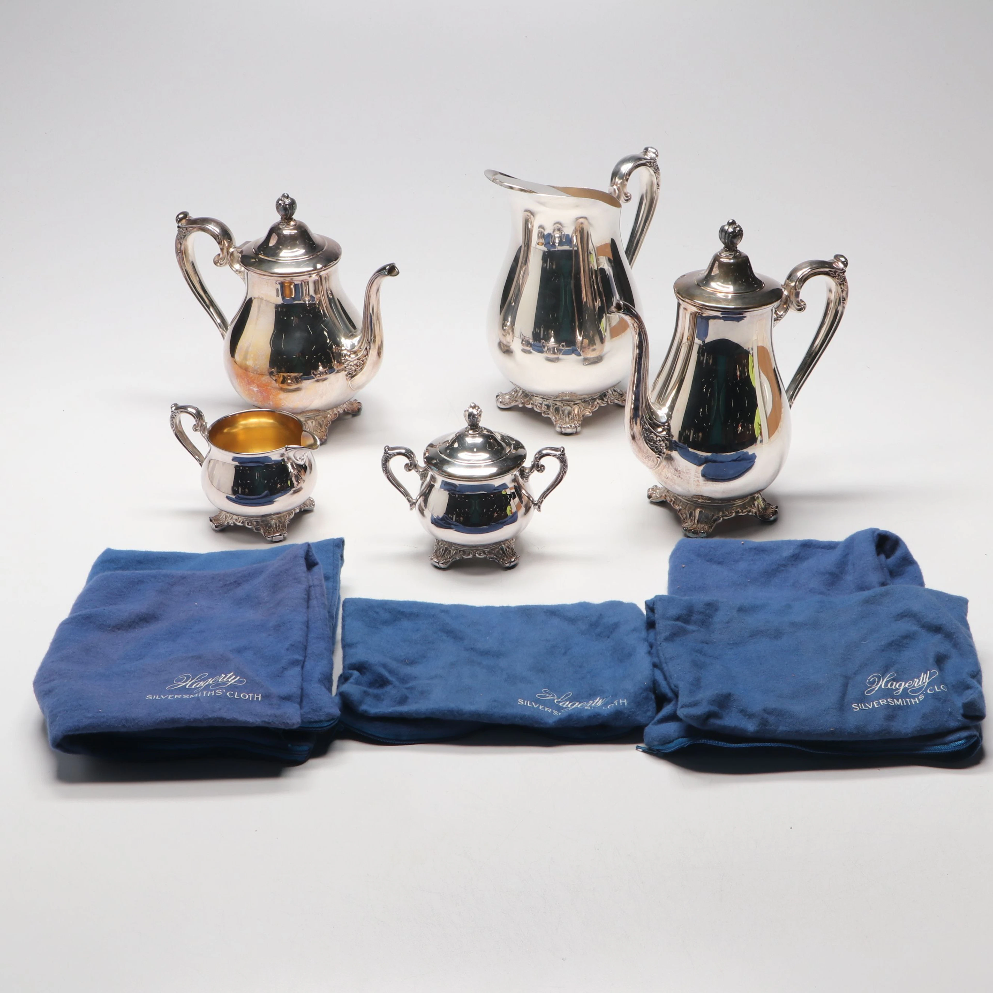Wm. Rogers & Son "Victorian Rose" Silver Plated Teaware
