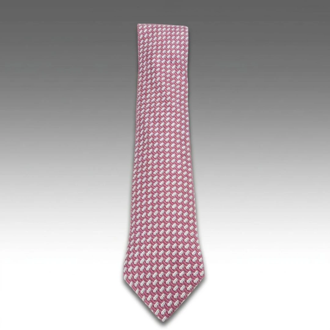 Hermès Geometric Pattern Necktie in Silk Twill